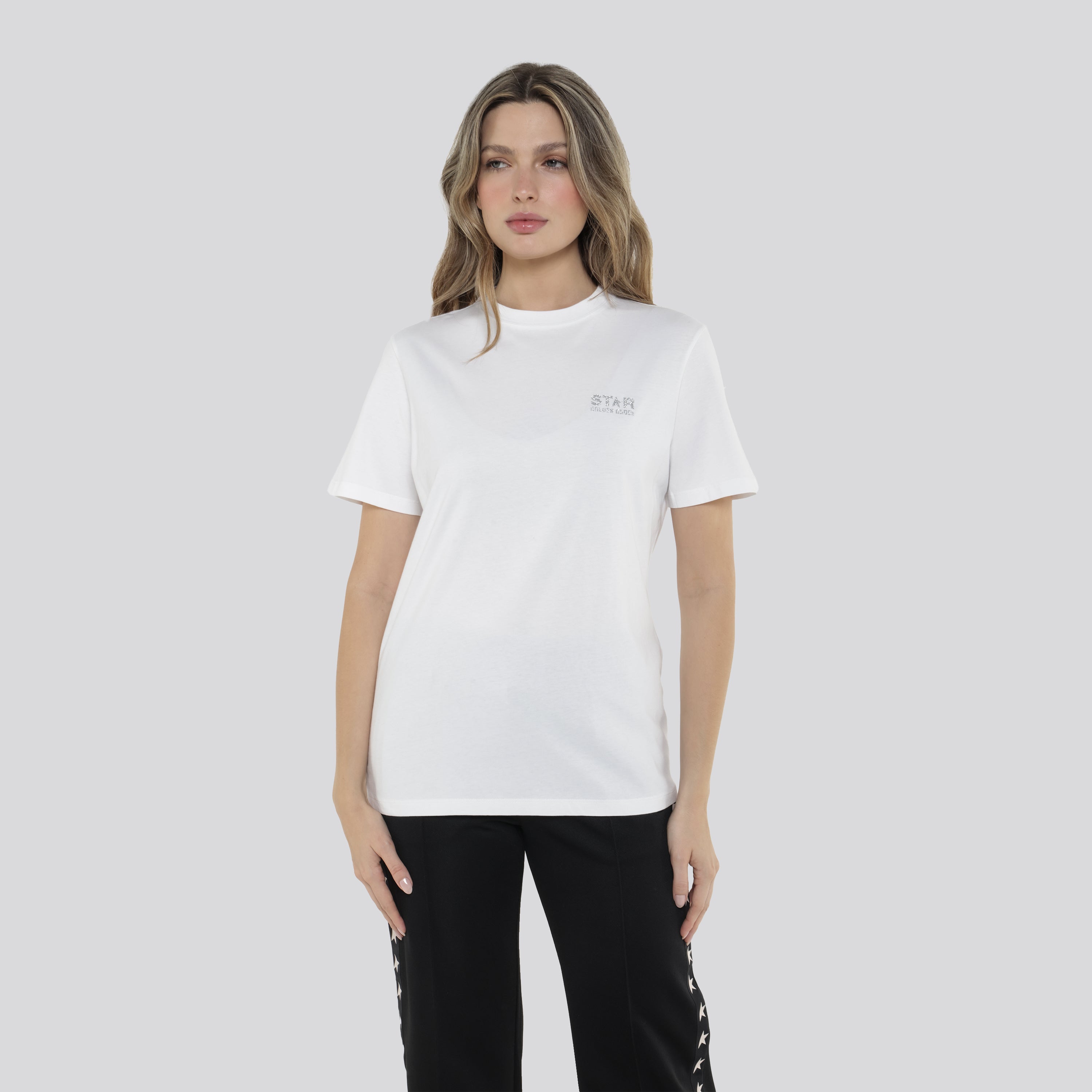 Camiseta Blanca Golden Goose Glitter Star