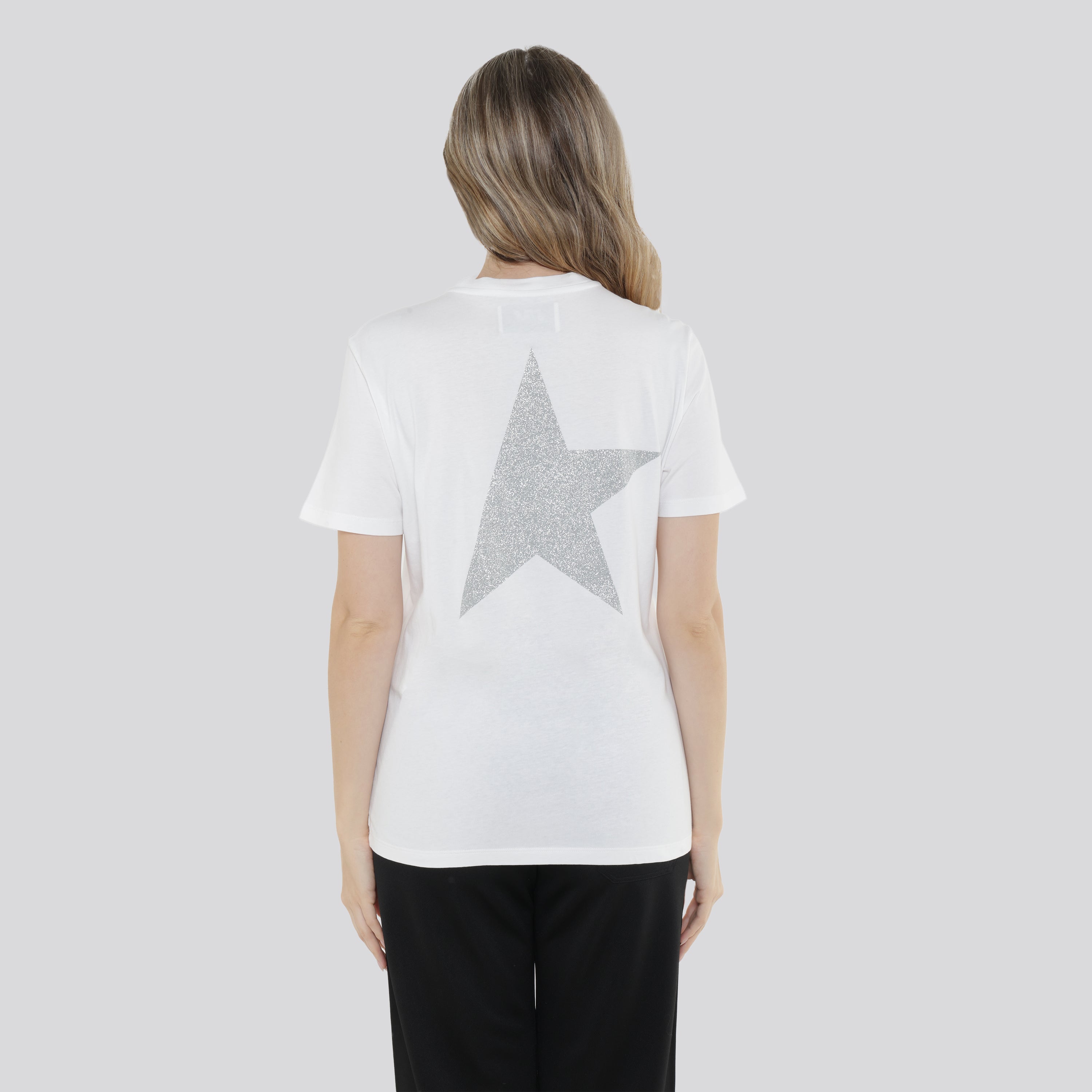 Camiseta Blanca Golden Goose Glitter Star