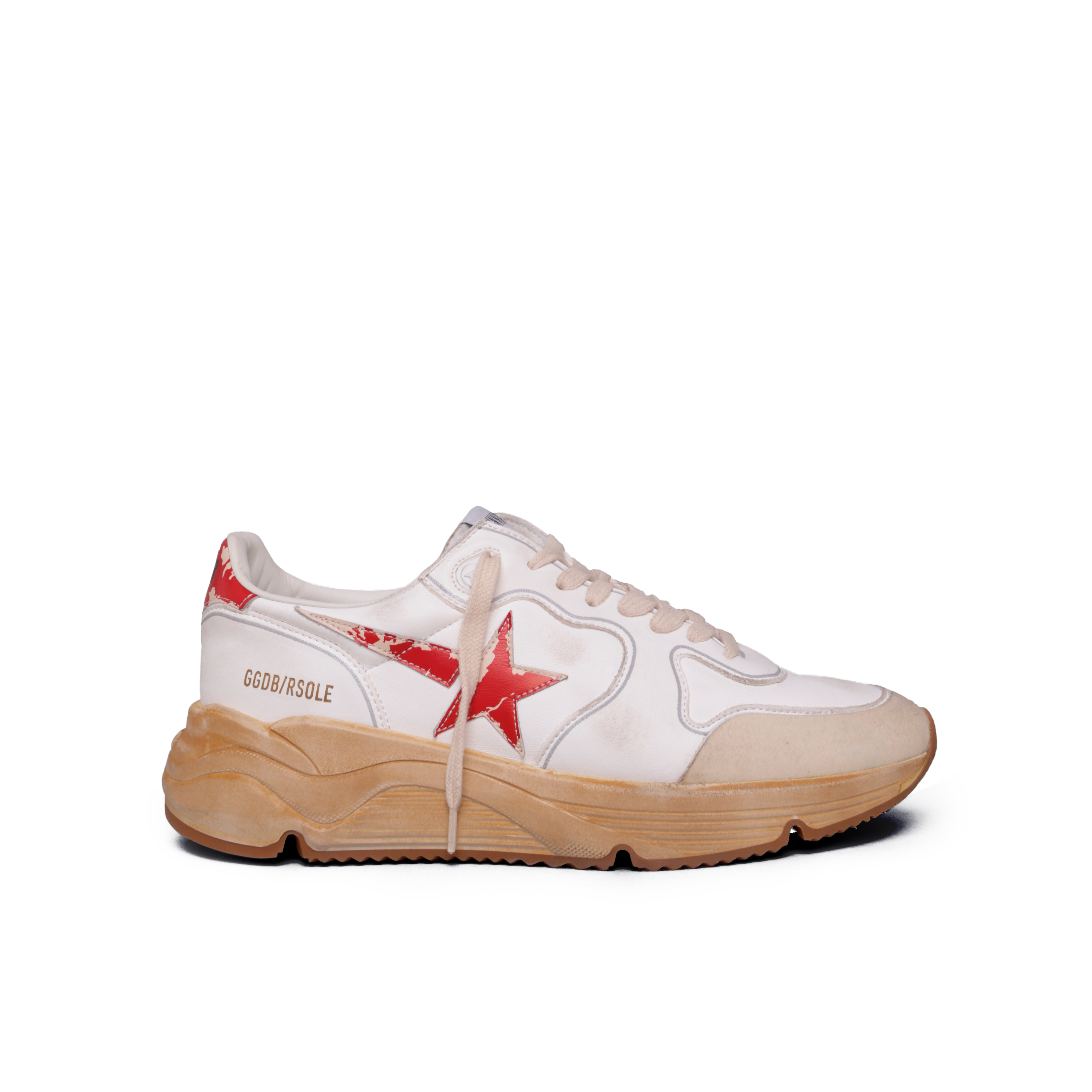 Sneakers Blancos Rojo Golden Goose Running Sole Vintage