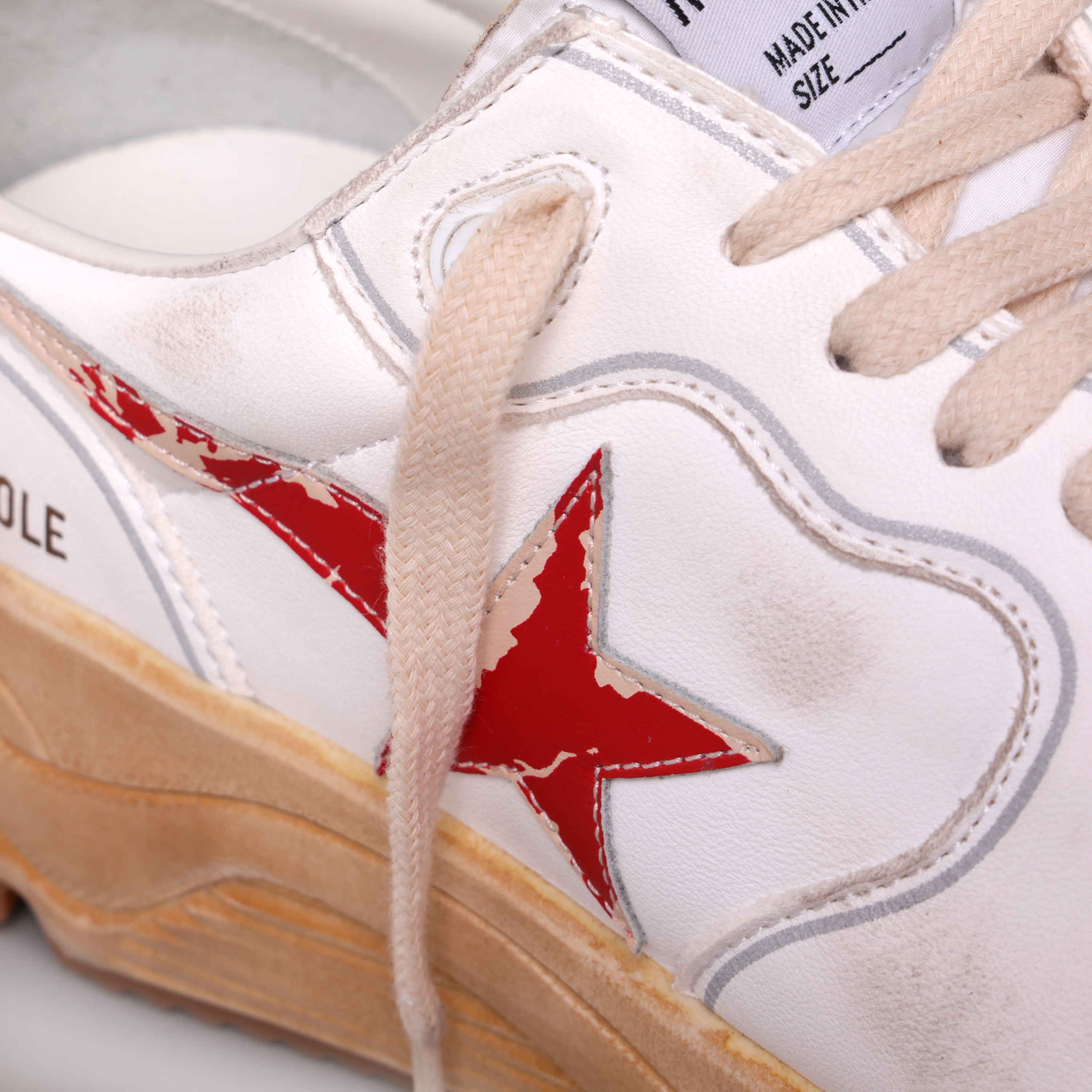 Sneakers Blancos Rojo Golden Goose Running Sole Vintage