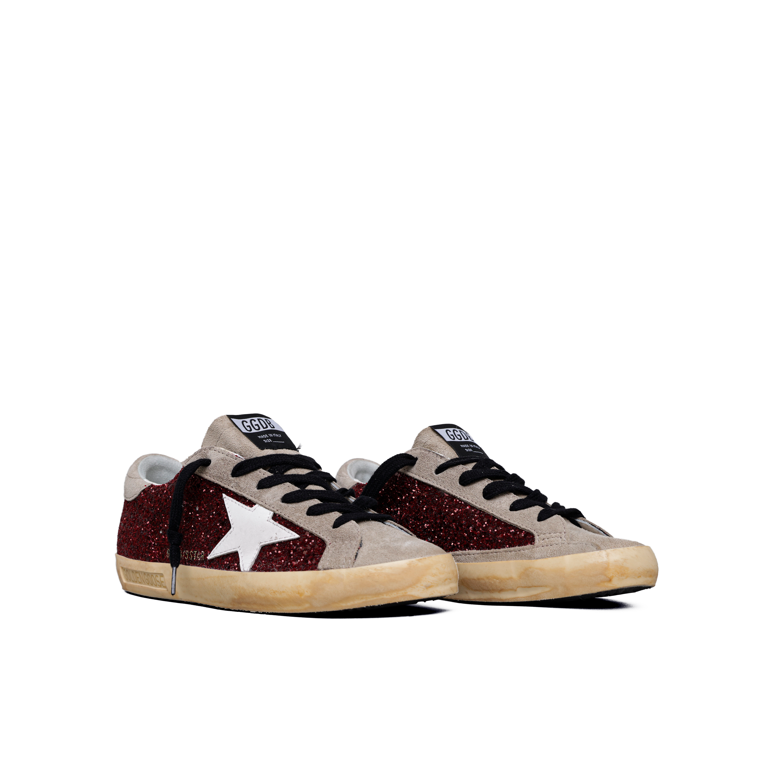 Sneaker Bordeaux Golden Goose Super-Star Glitter