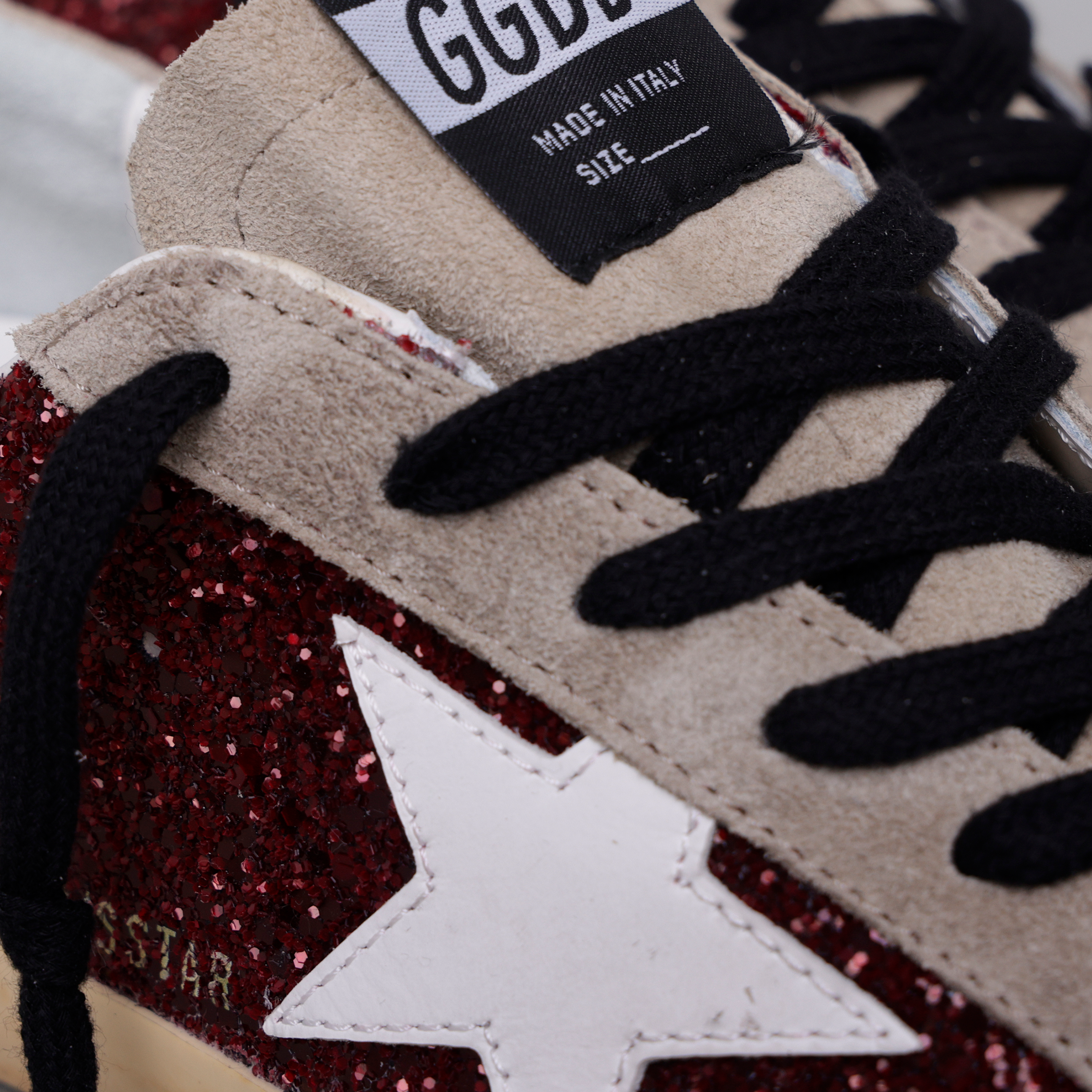 Sneaker Bordeaux Golden Goose Super-Star Glitter