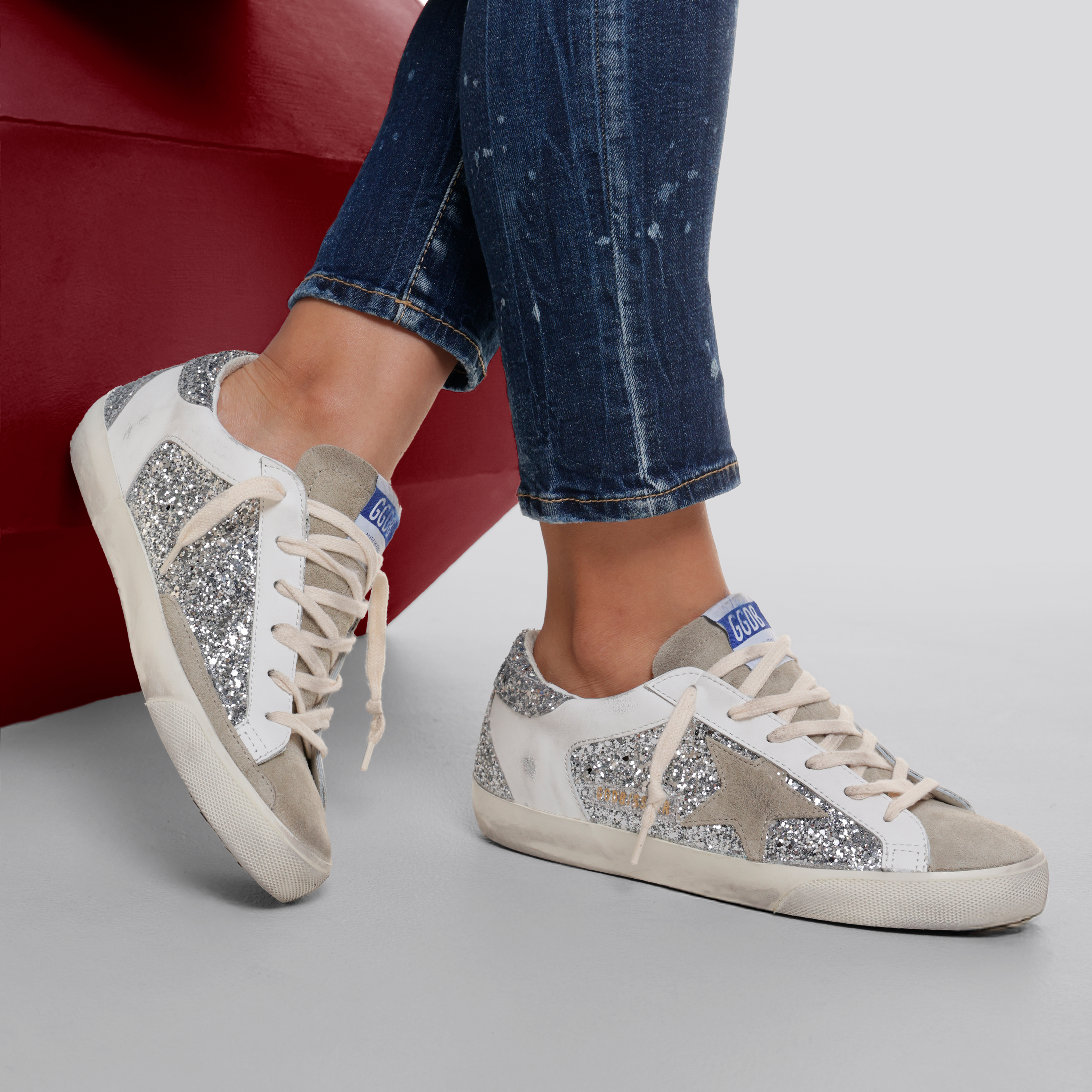 Sneaker Silver Golden Goose Super-Star Glitter