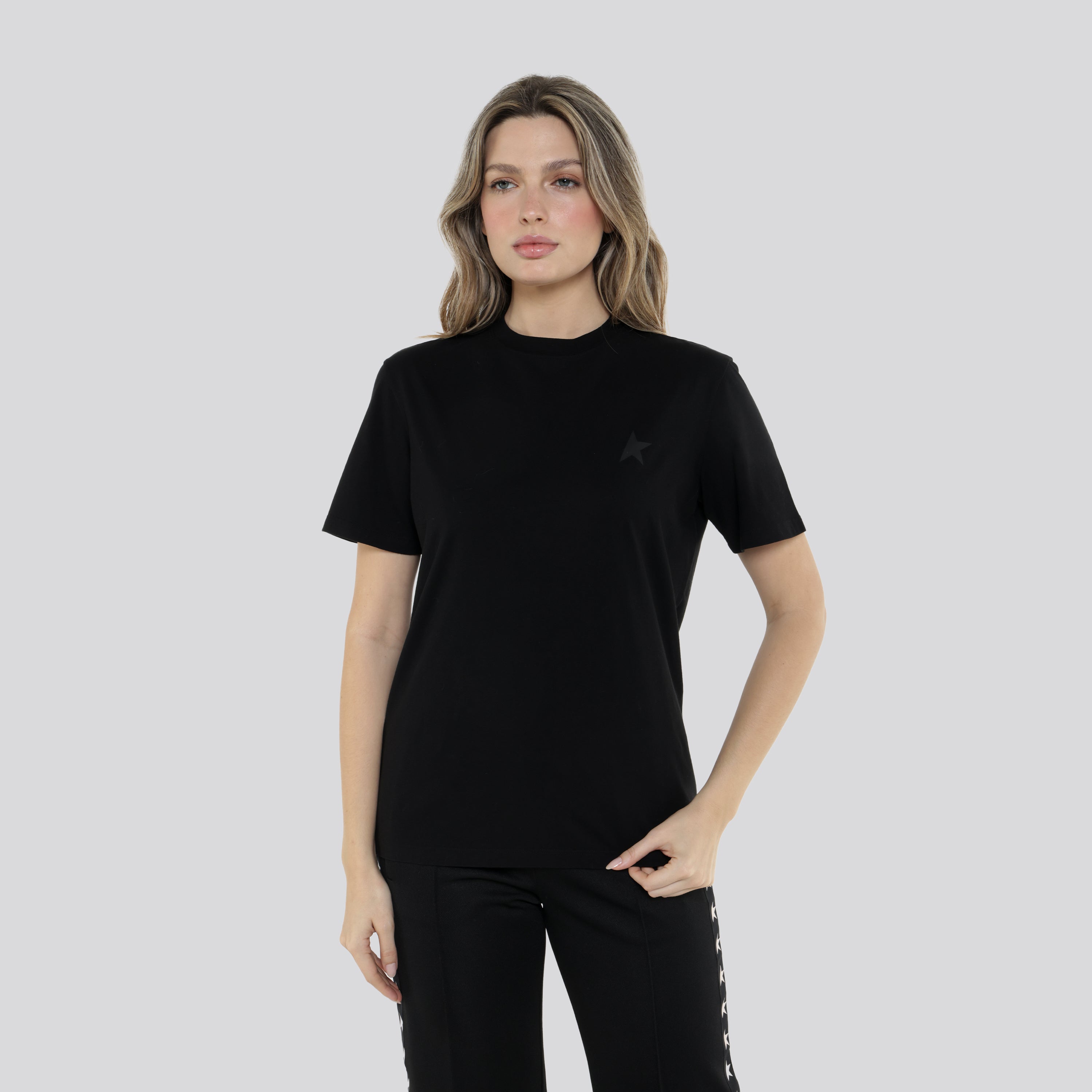 Camiseta Negra Golden Goose Star M'S