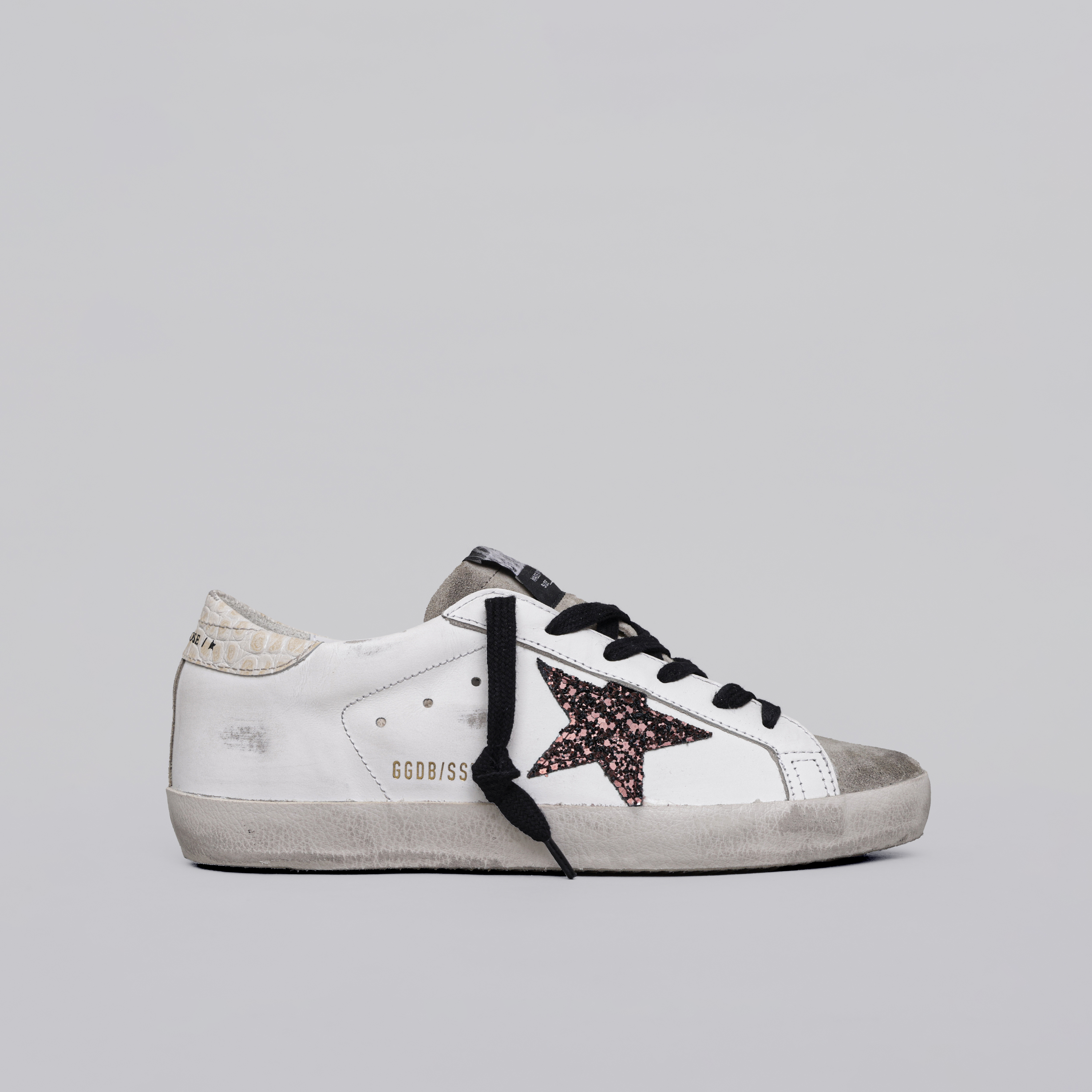 Sneaker White Taupe Golden Goose Super-Star Cocco Print