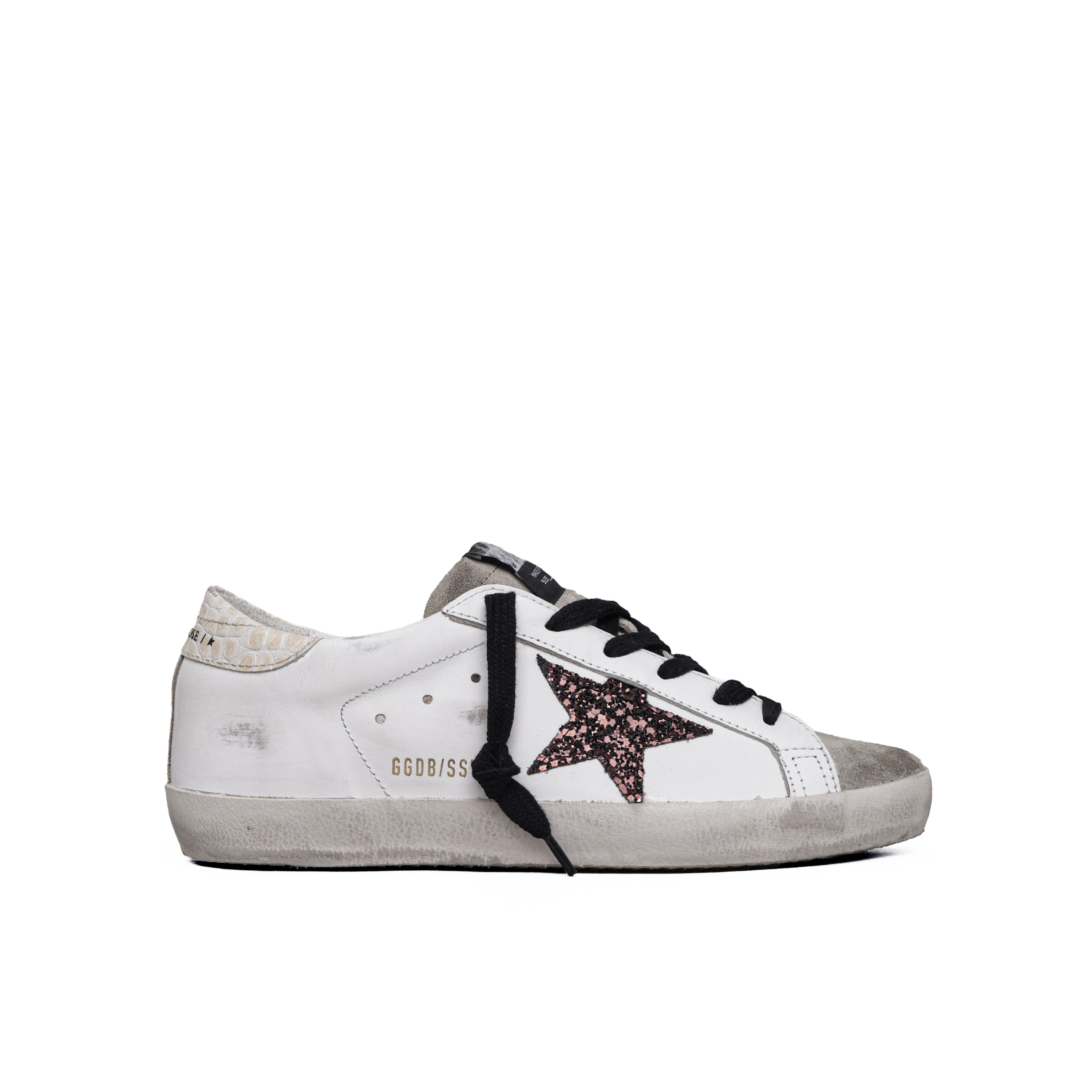 Sneaker White Taupe Golden Goose Super-Star Cocco Print
