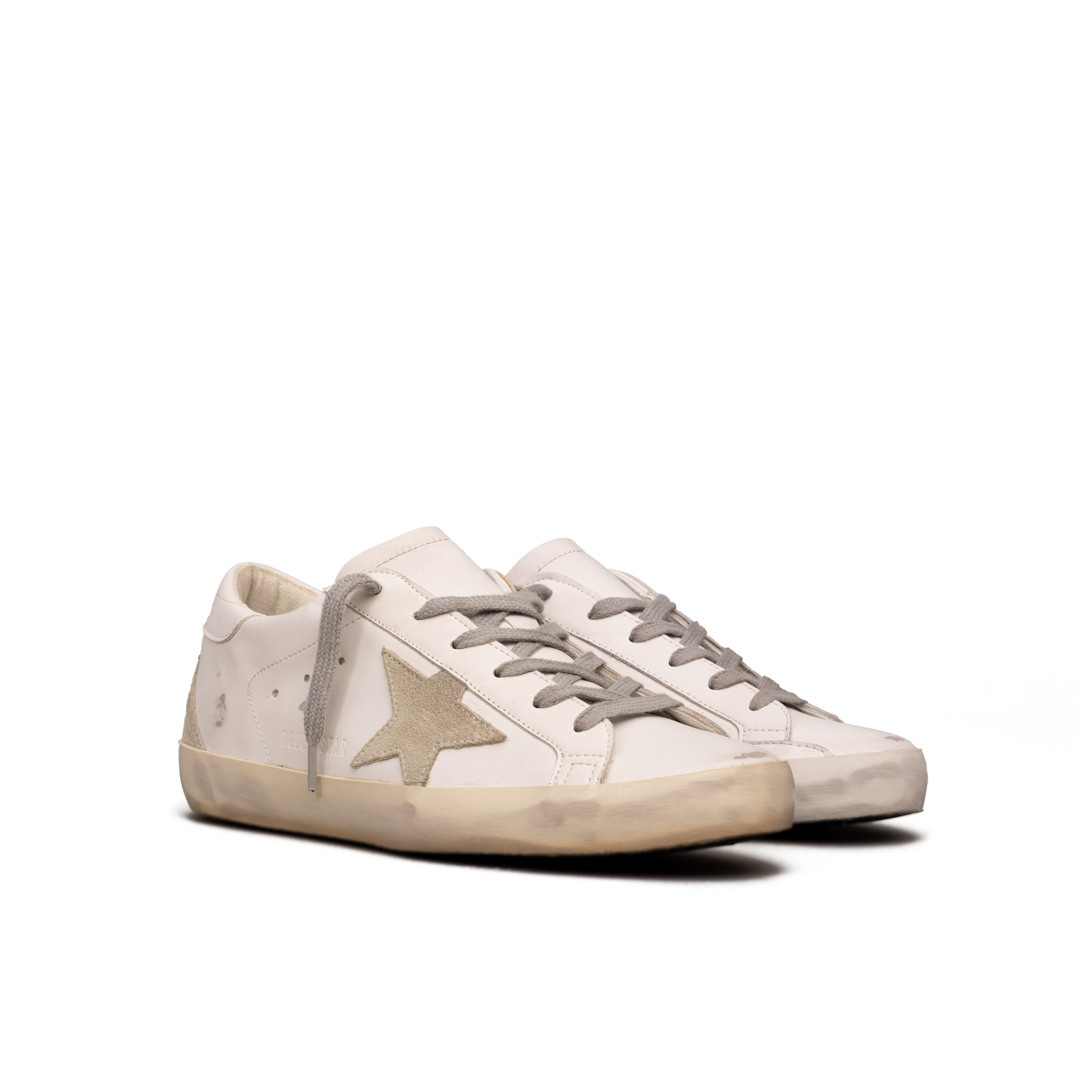 Sneakers Blancos Dorado Golden Goose Super-Star Suede