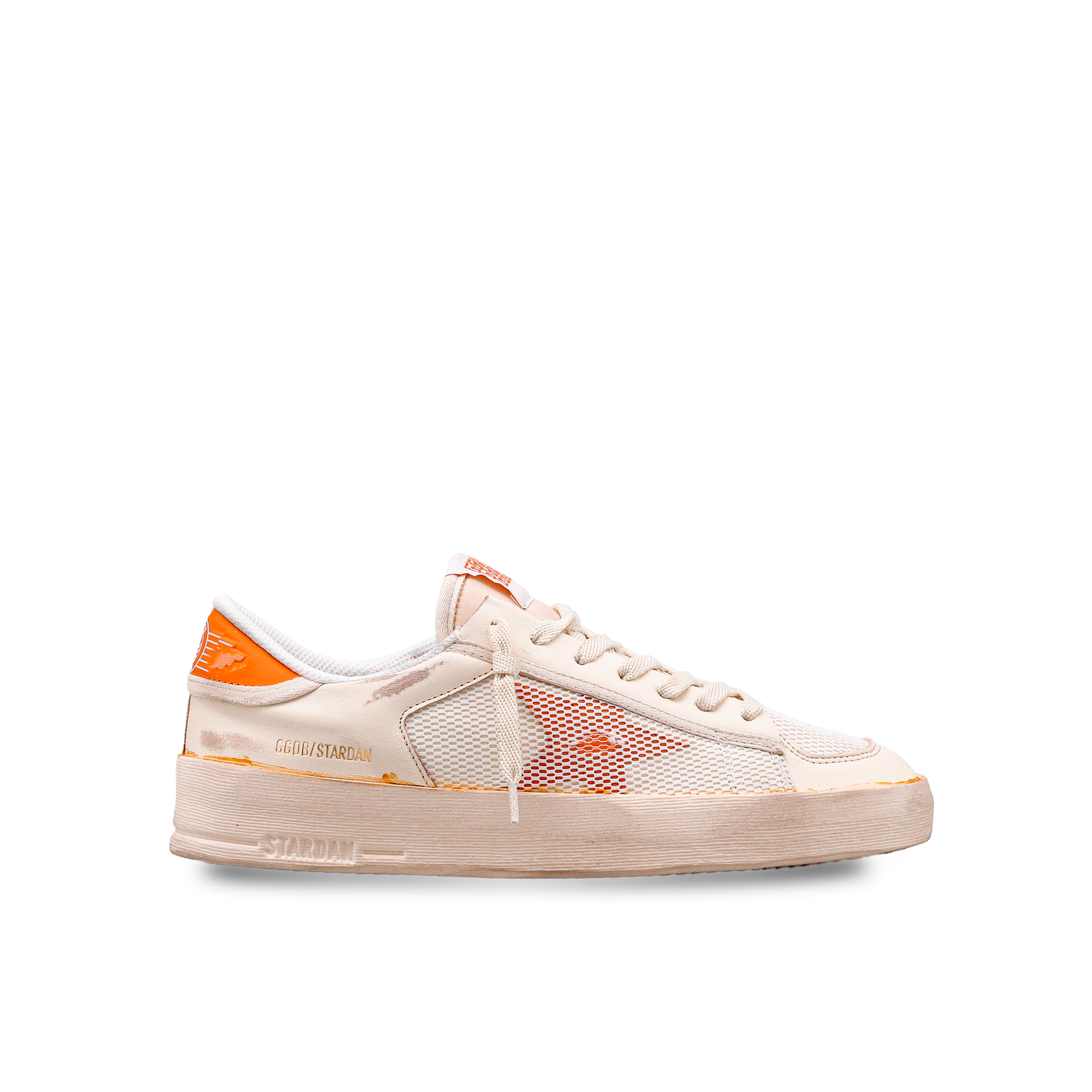Sneakers Blancos Golden Goose Naranja Stardan Suede