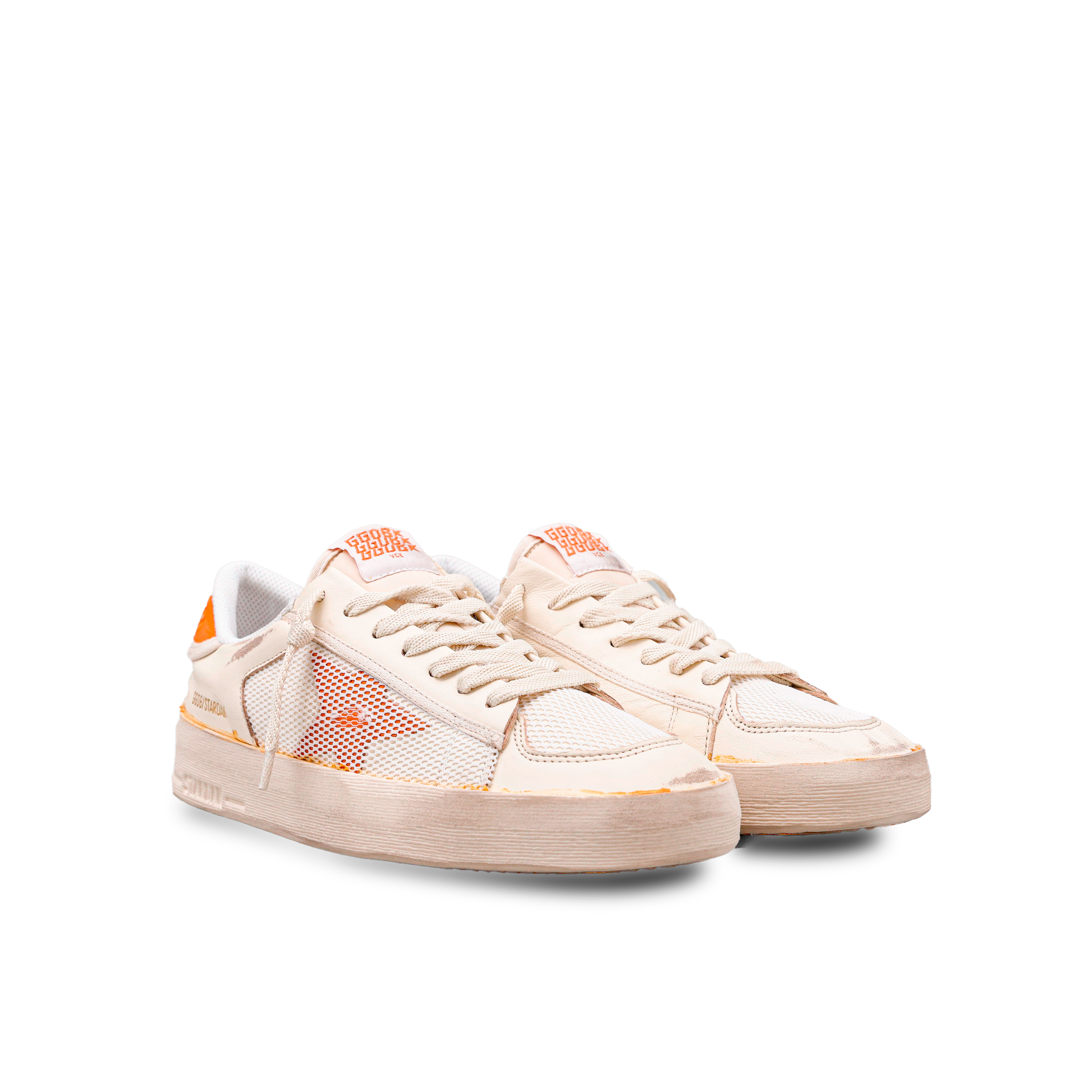 Sneakers Blancos Golden Goose Naranja Stardan Suede