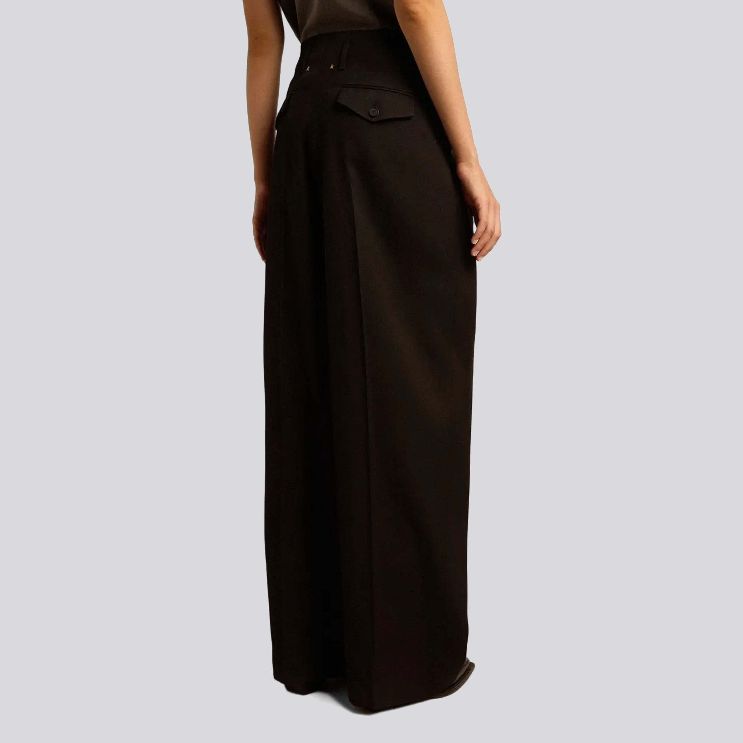 Pantalón Negro Golden Goose Wide Leg