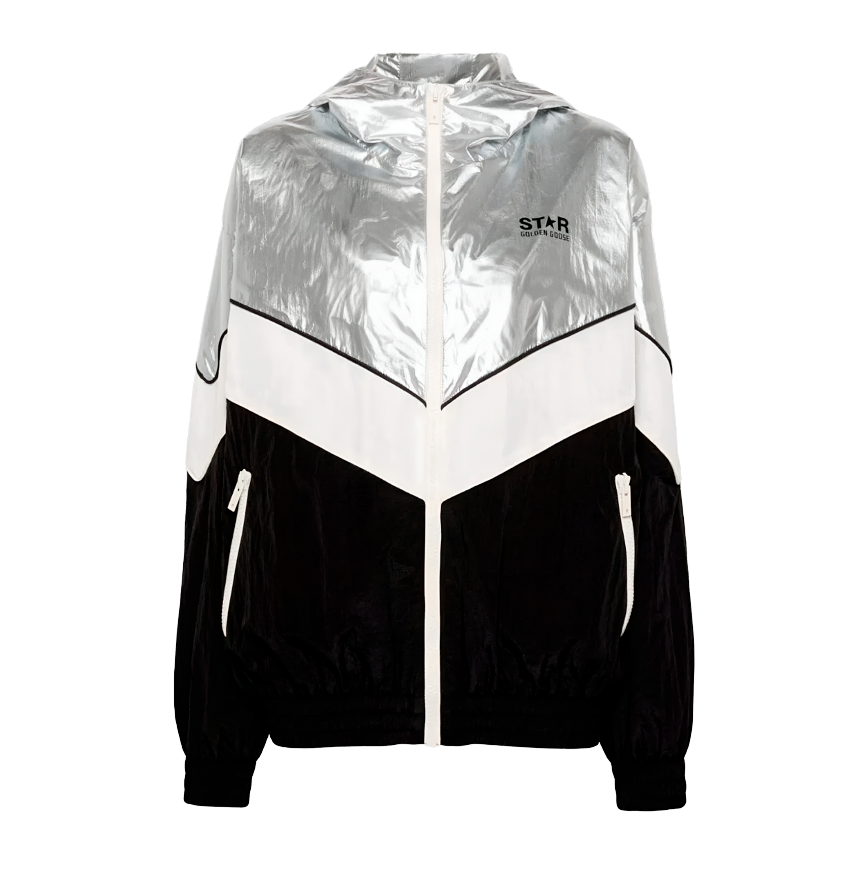 Chaqueta Negra Golden Goose Plateado Windbeaker