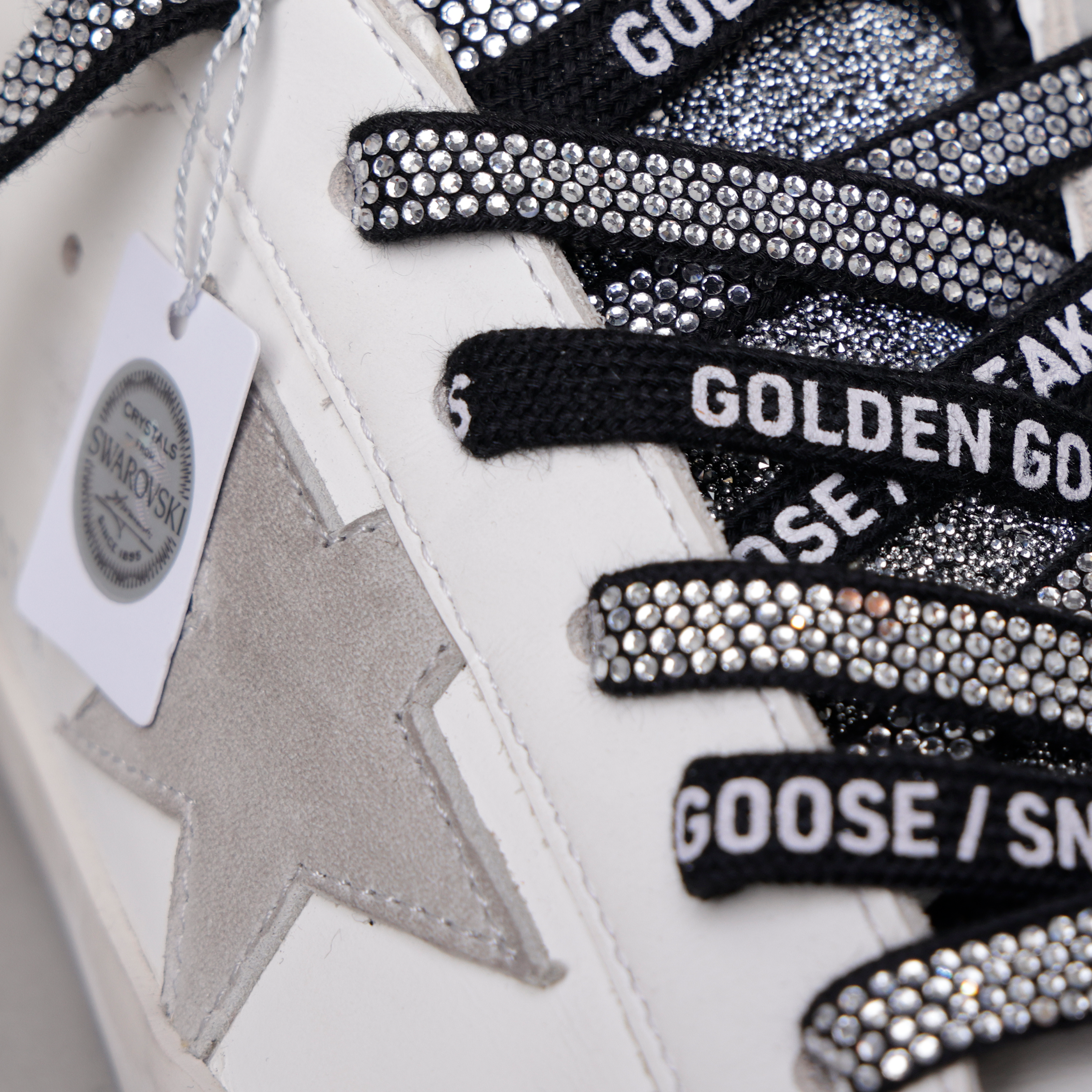 Sneakers Blanco Plateado Golden Goose Super-Star Crystal Tongue