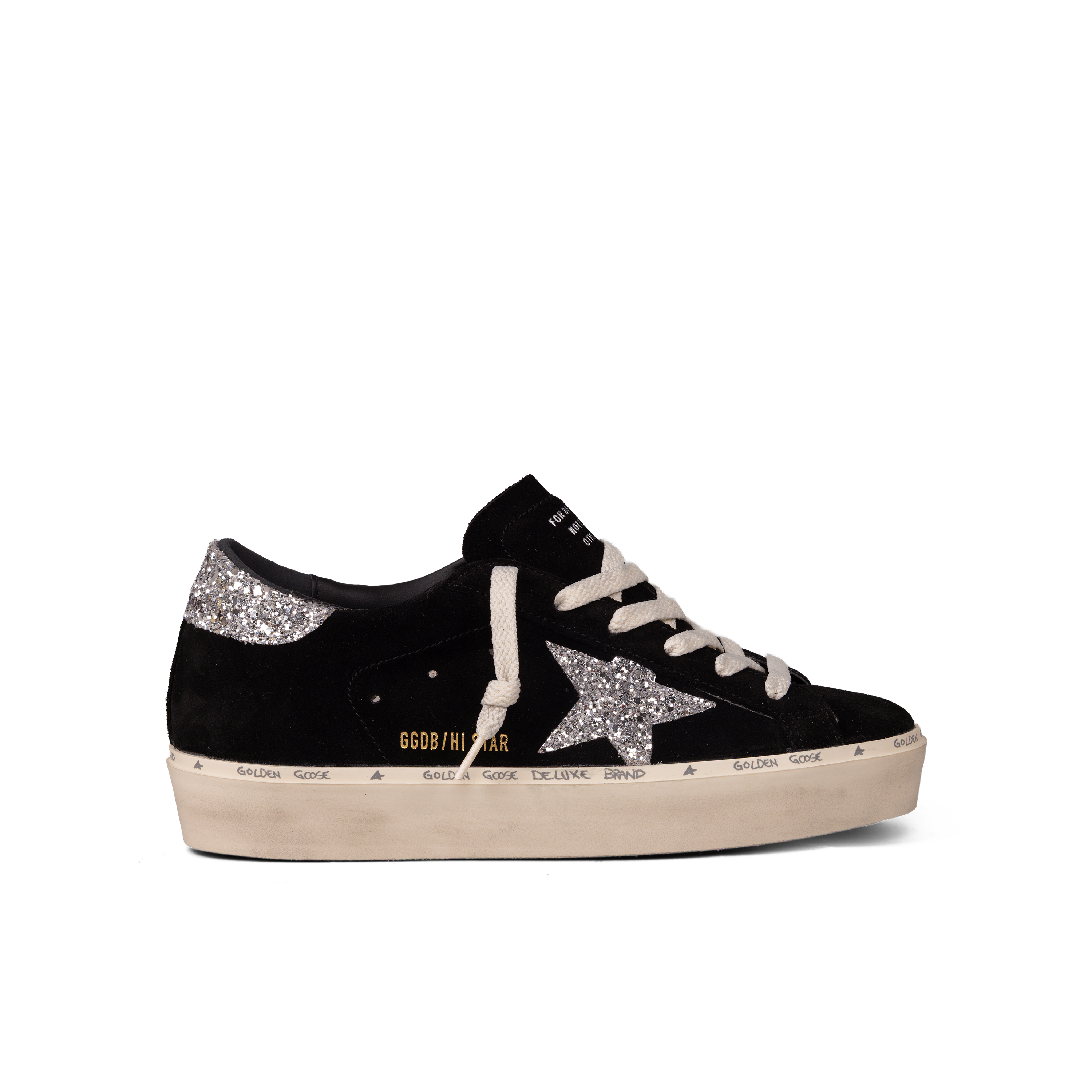 Sneakers Negros Golden Goose Hi Star Suede Glitter Star & Heel