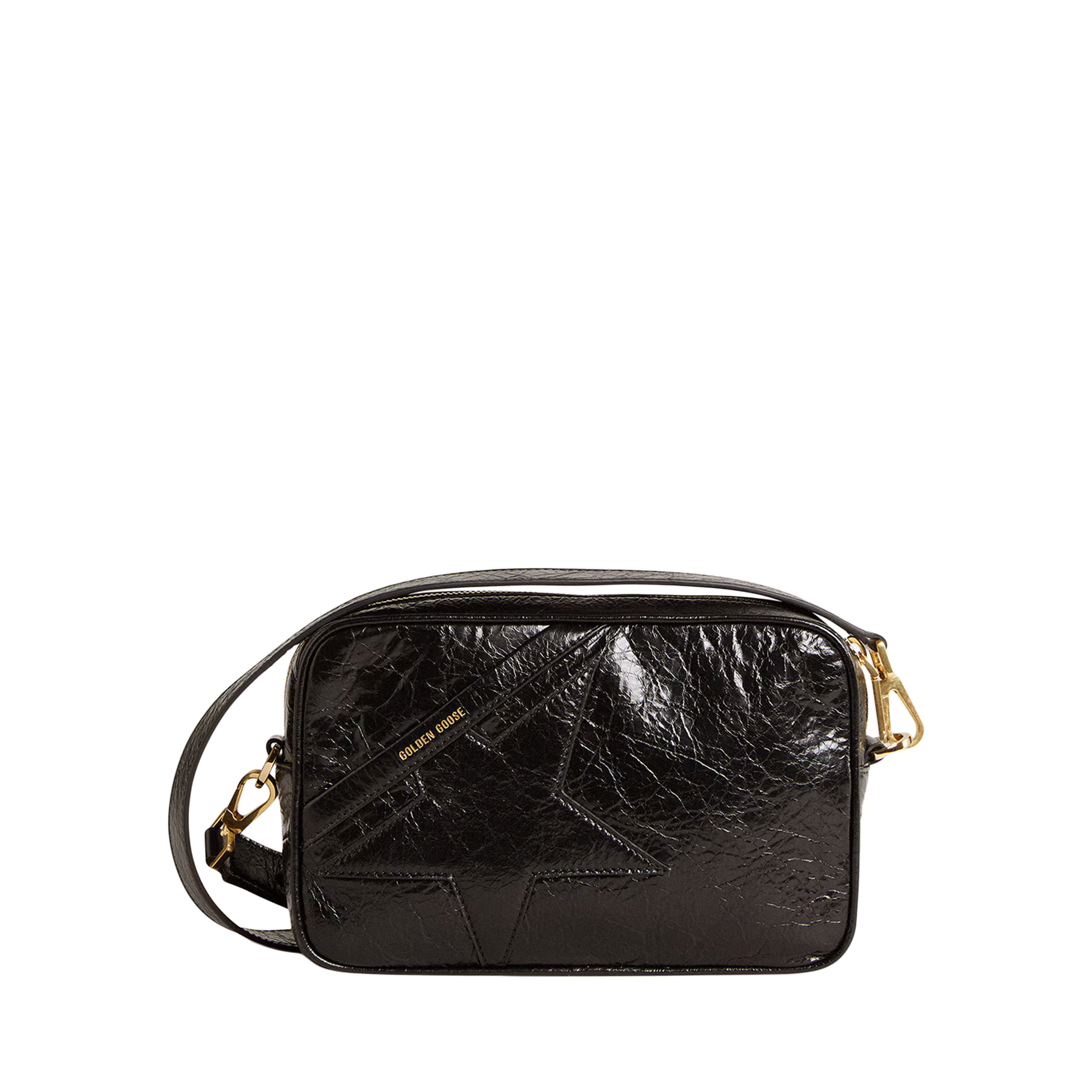 Cartera Negra Golden Goose Mini Star Wrinkled