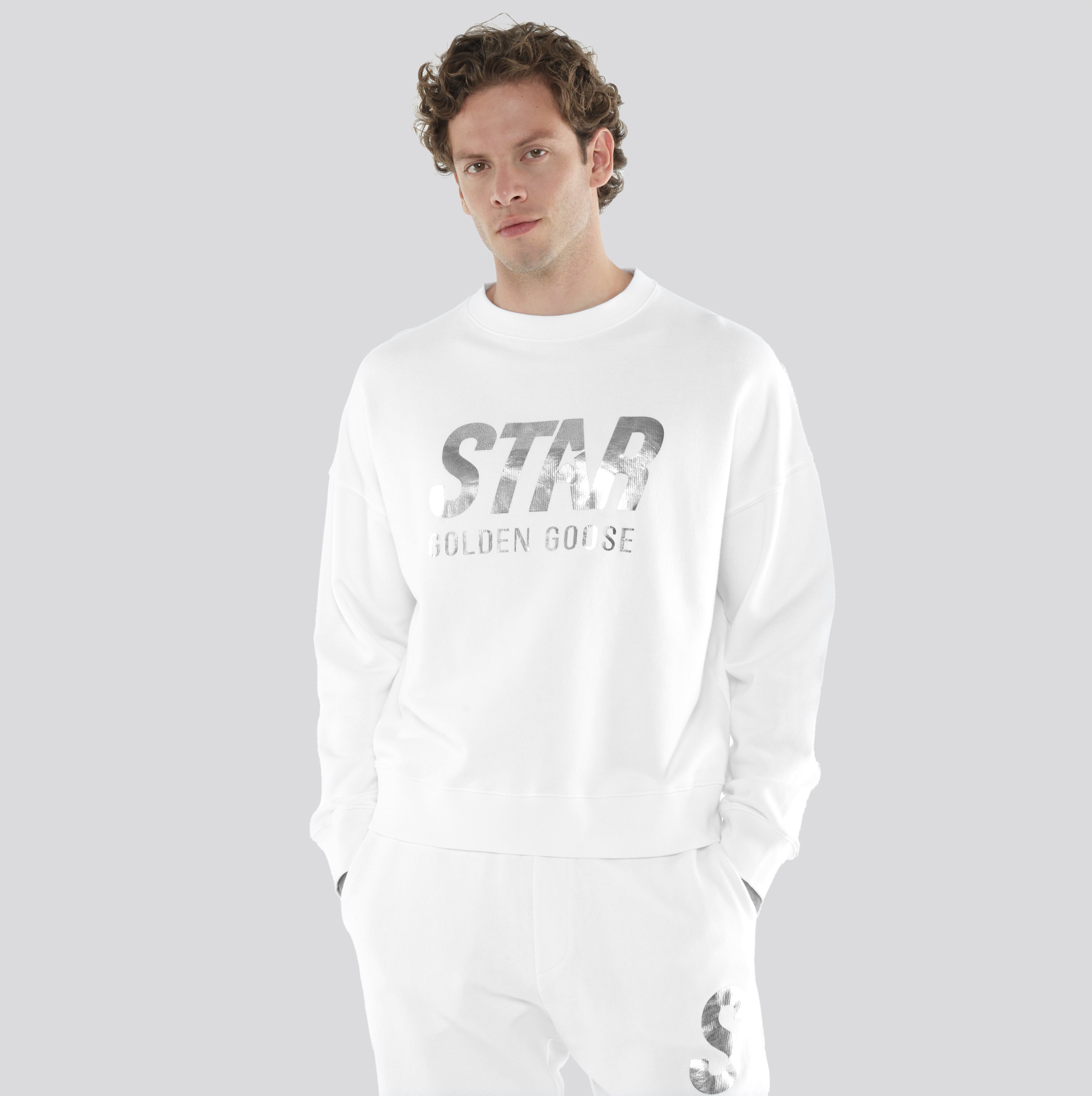 Buzo Blanco Golden Goose Silver Star Logo