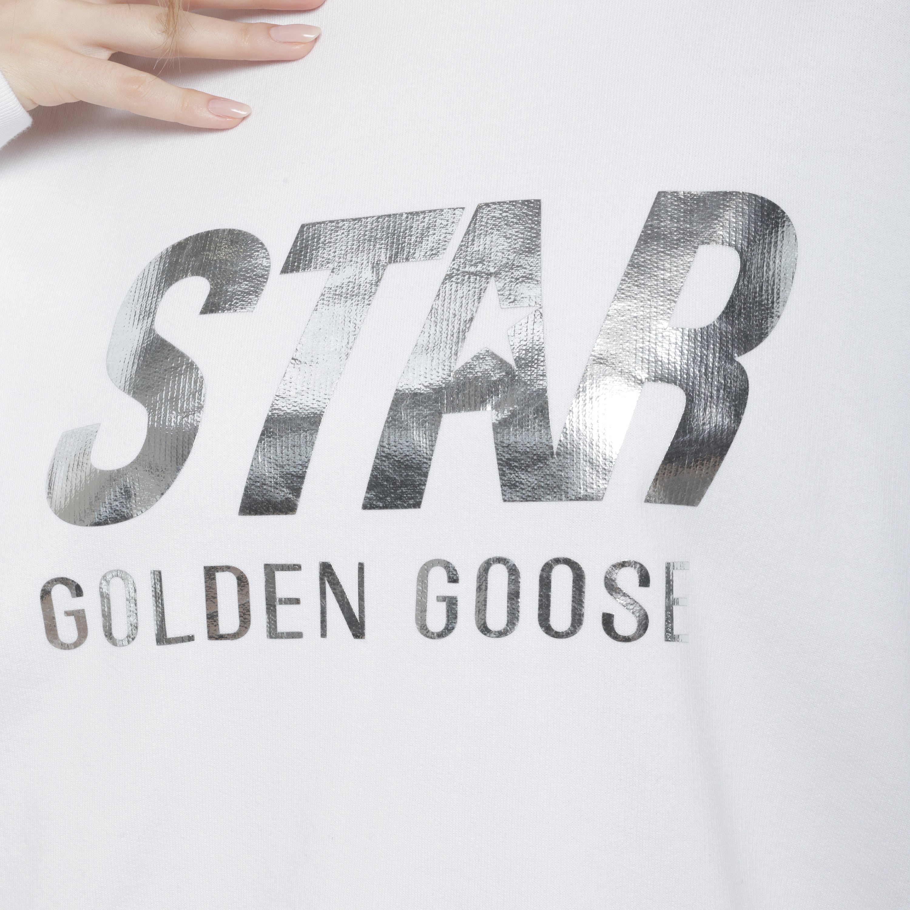 Buzo Blanco Golden Goose Silver Star Logo