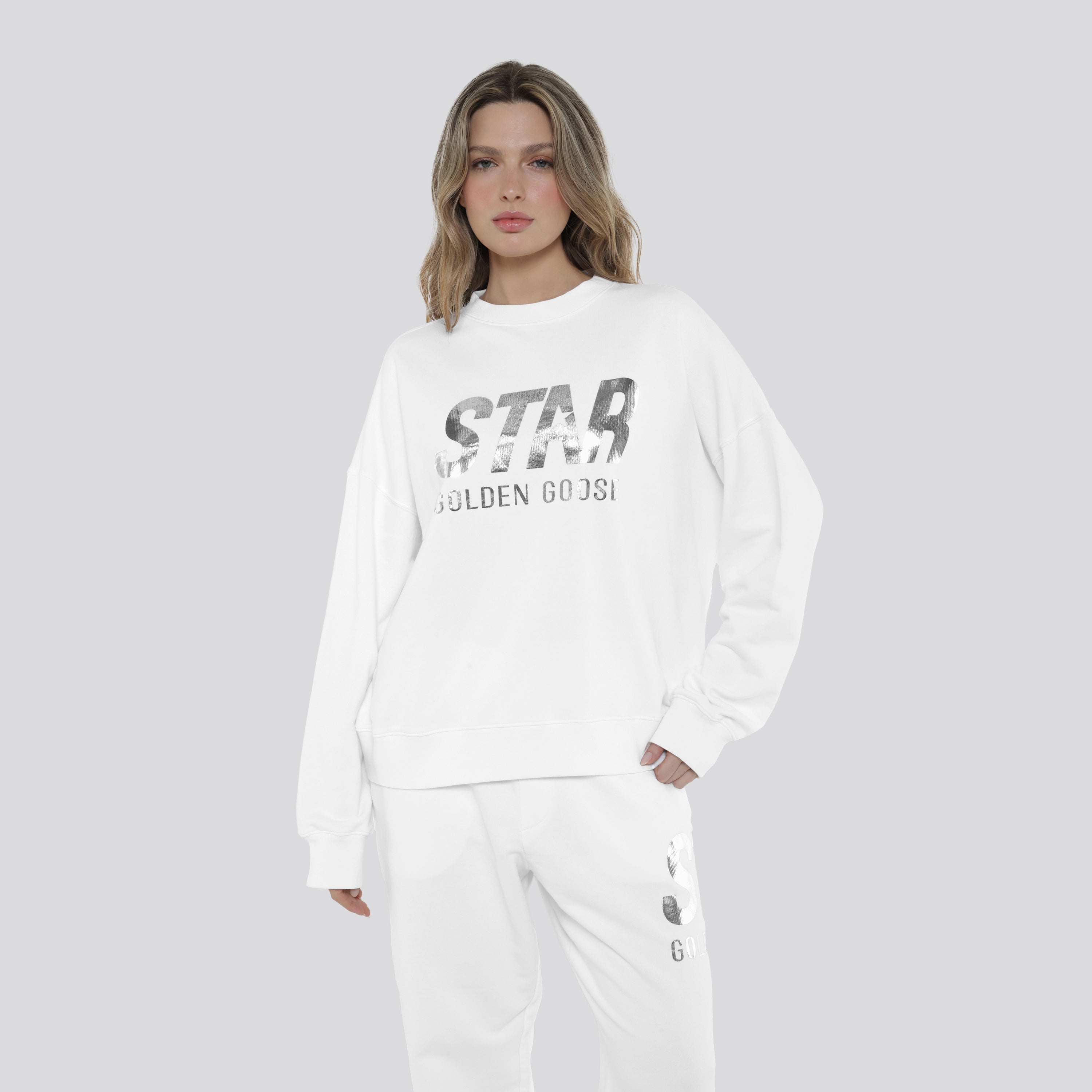 Buzo Blanco Golden Goose Silver Star Logo