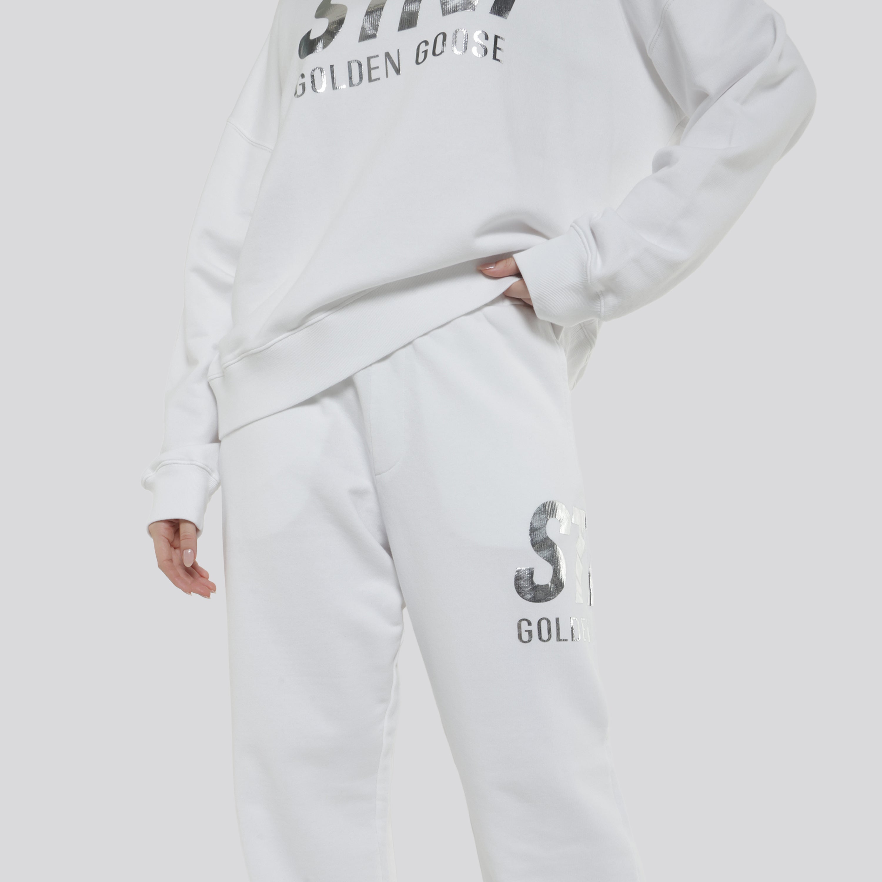 Sudadera Blanca Golden Goose Silver Logo