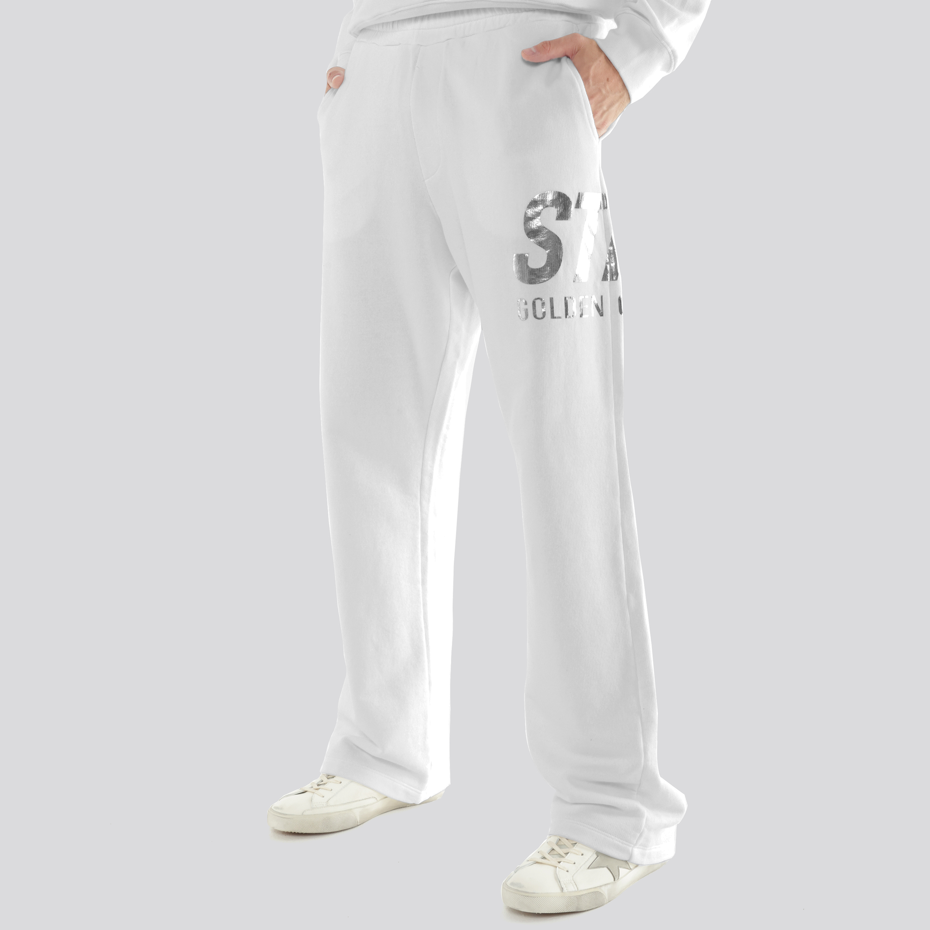 Sudadera Blanca Golden Goose Silver Logo