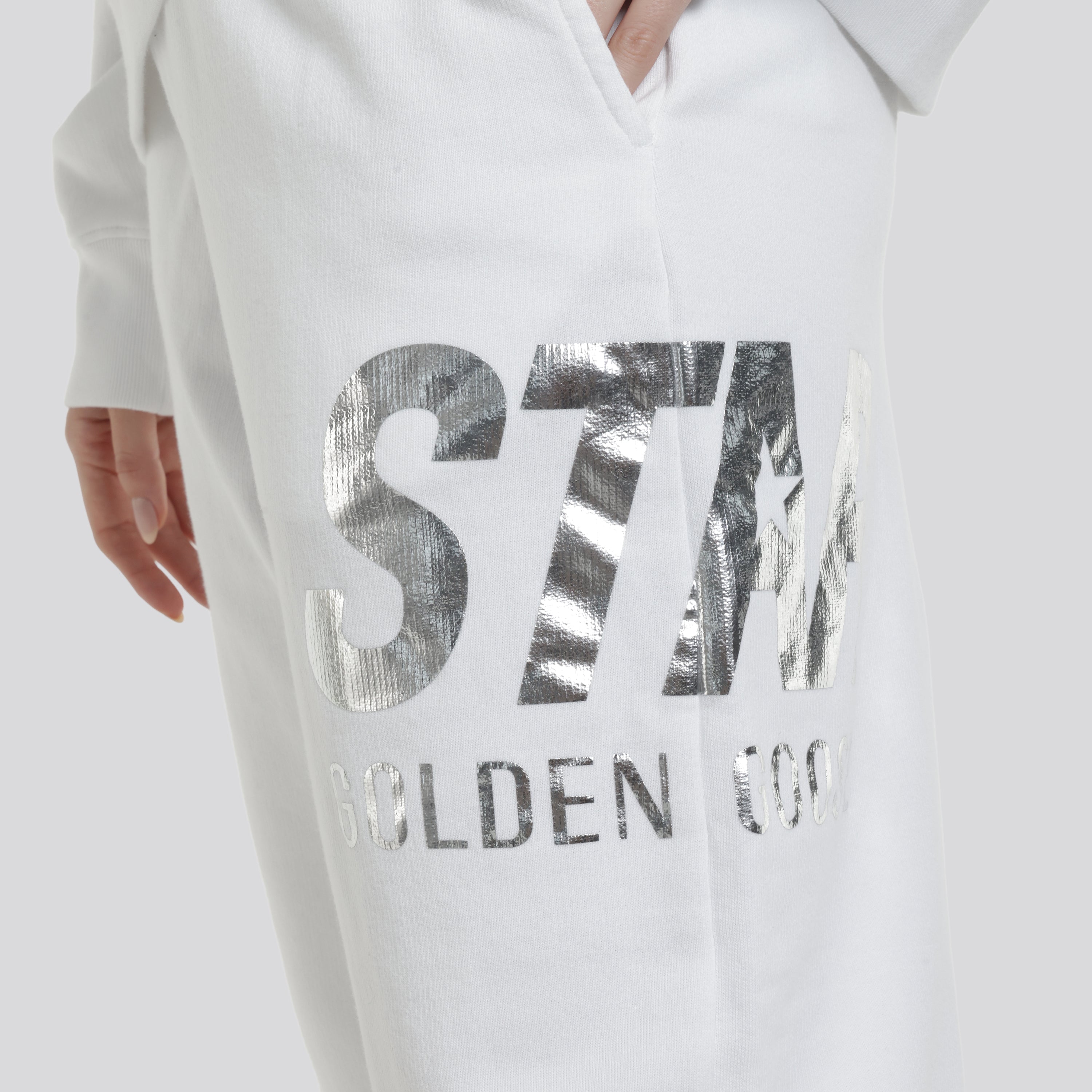 Sudadera Blanca Golden Goose Silver Logo