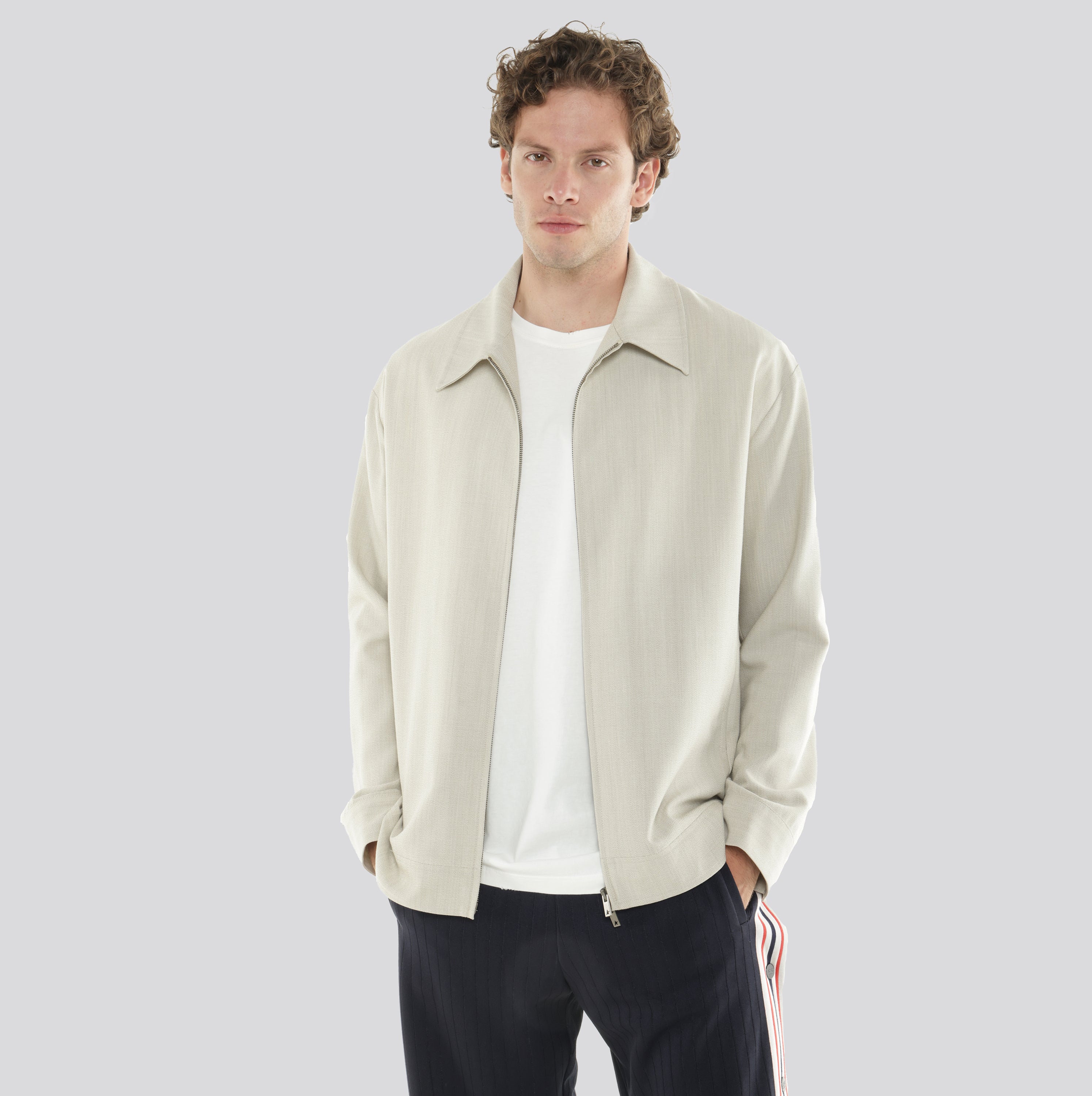 Chaqueta Beige Golden Goose Blend Mouline