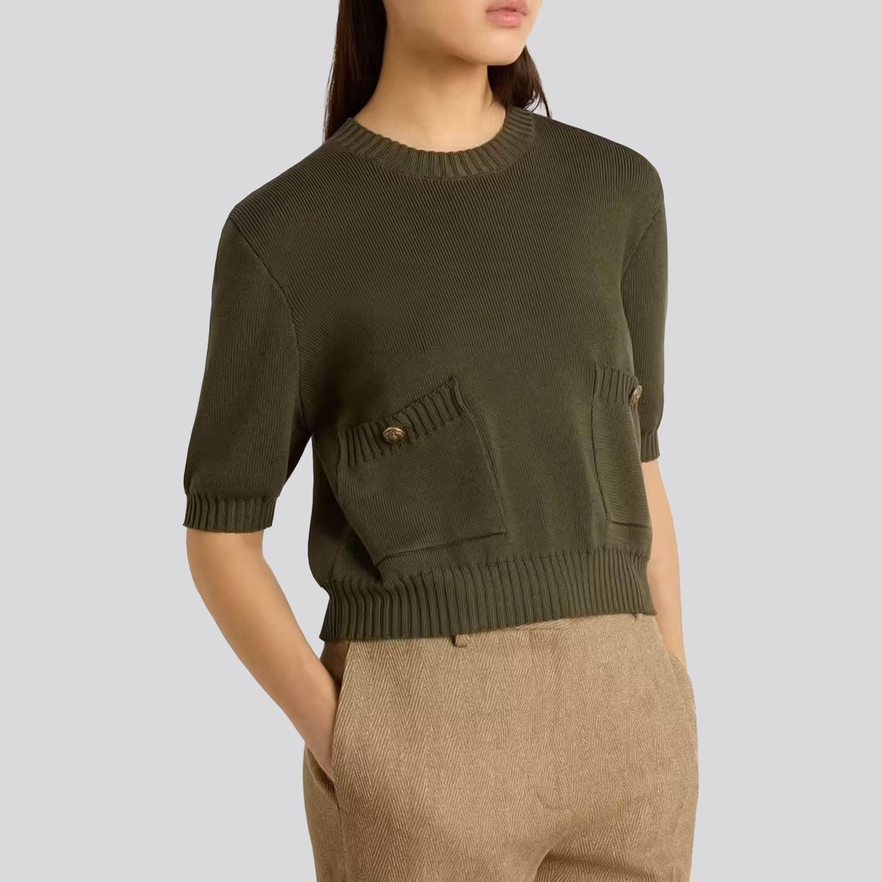 Blusa Verde Golden Goose Pocket