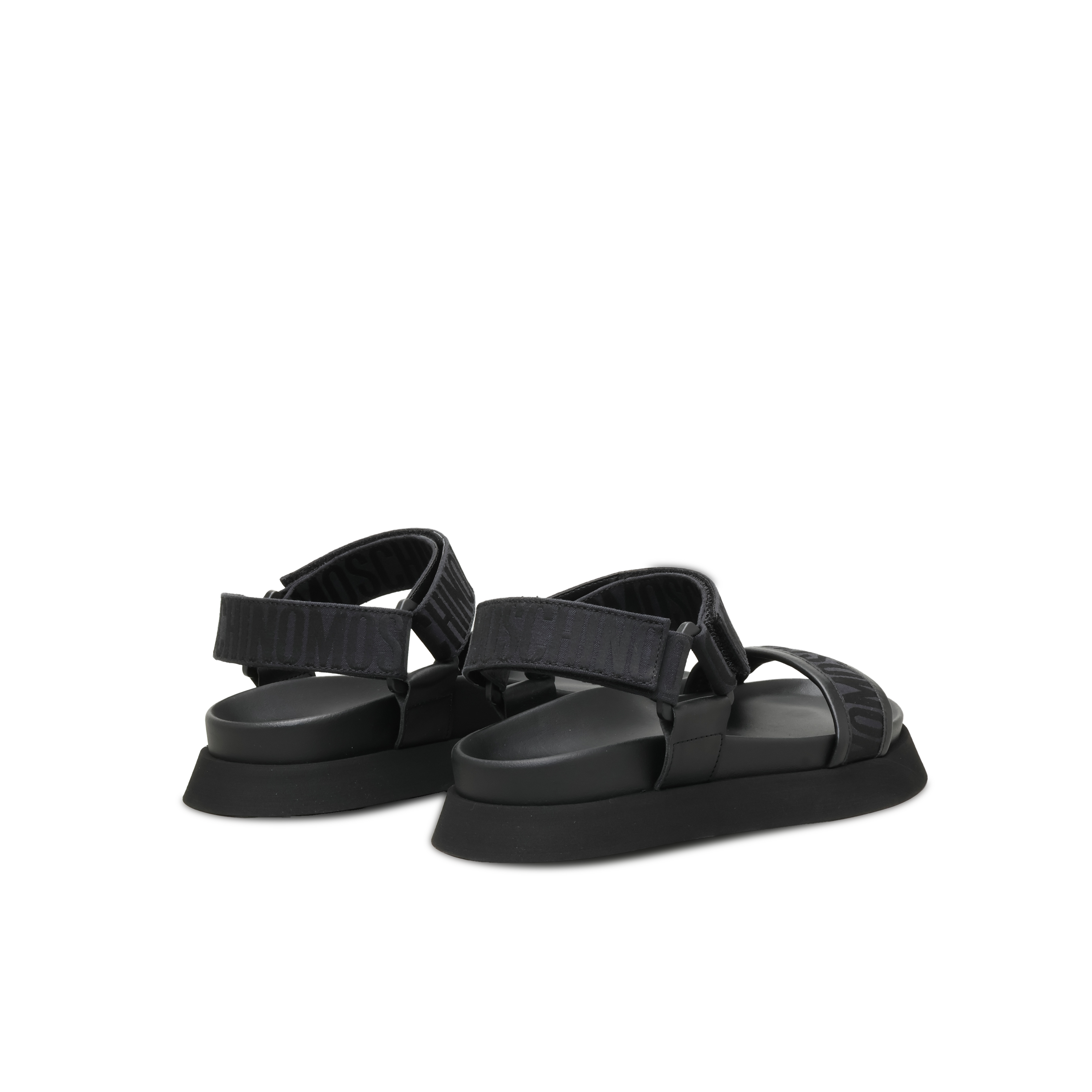 Sandalias Negras Moschino Monogram Lace