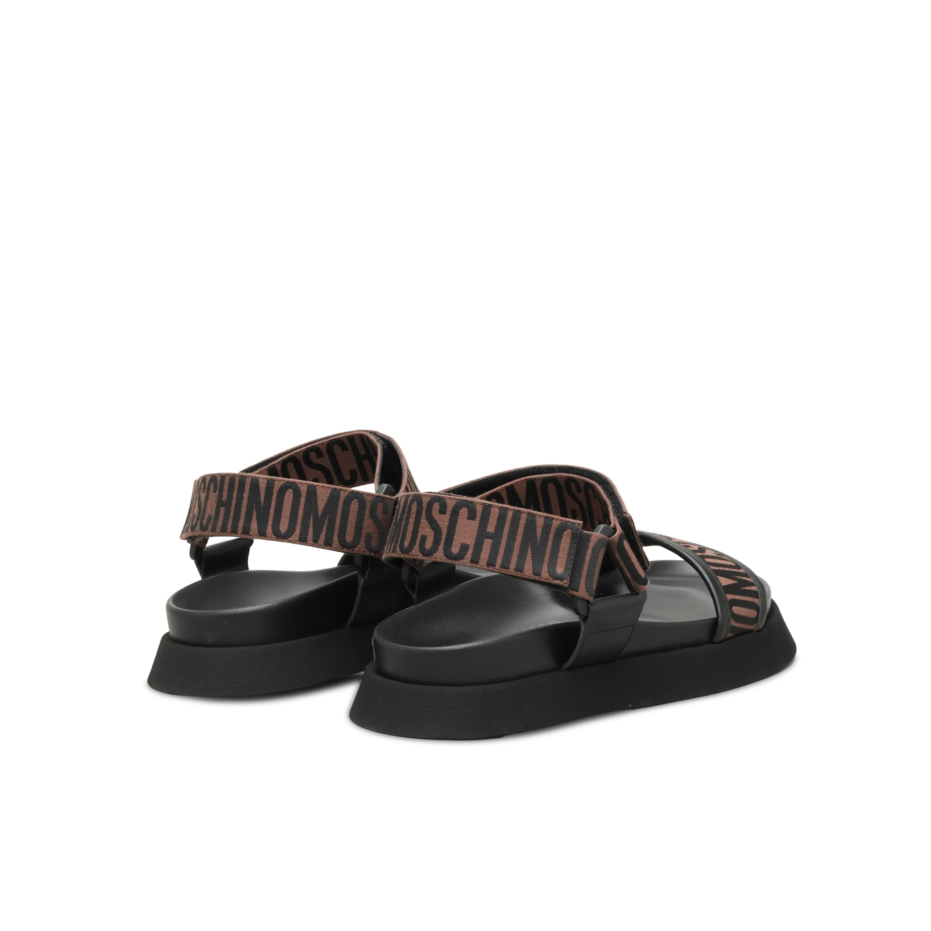 Sandalias Negras Moschino Monogram Lace