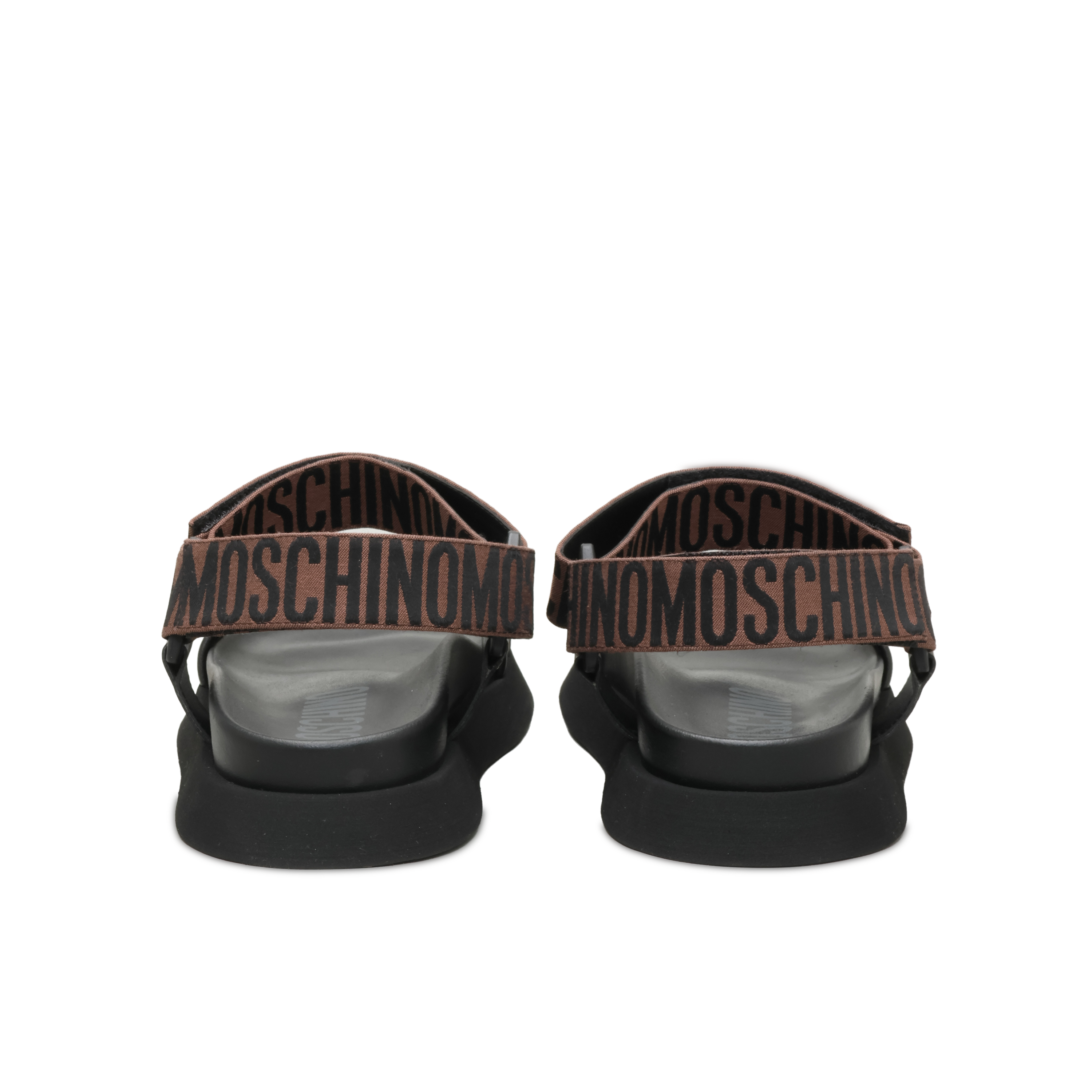 Sandalias Negras Moschino Monogram Lace
