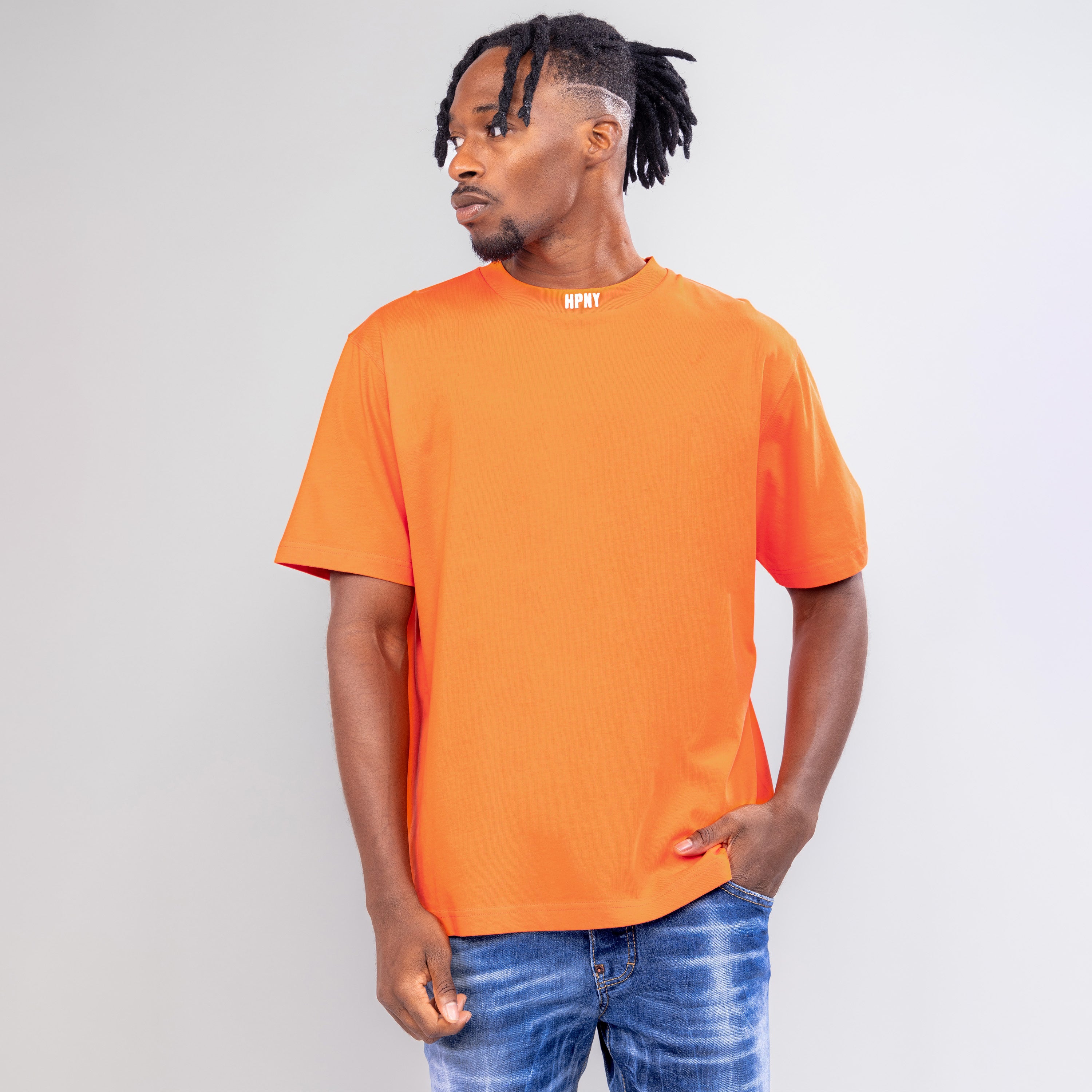 Camiseta Naranja Heron Preston HPNY Neck