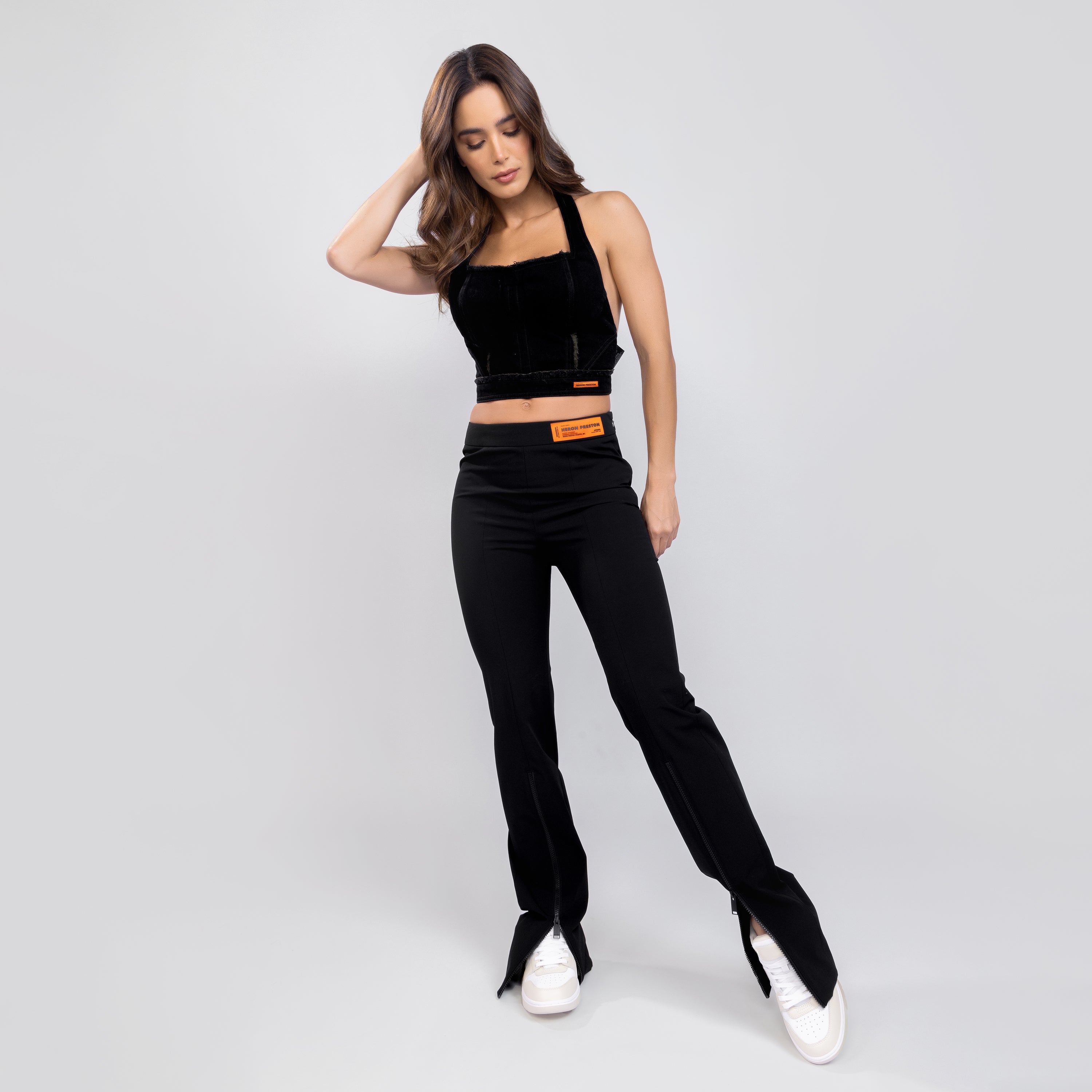 Pantalón Negro Heron Preston Gabardine Zip