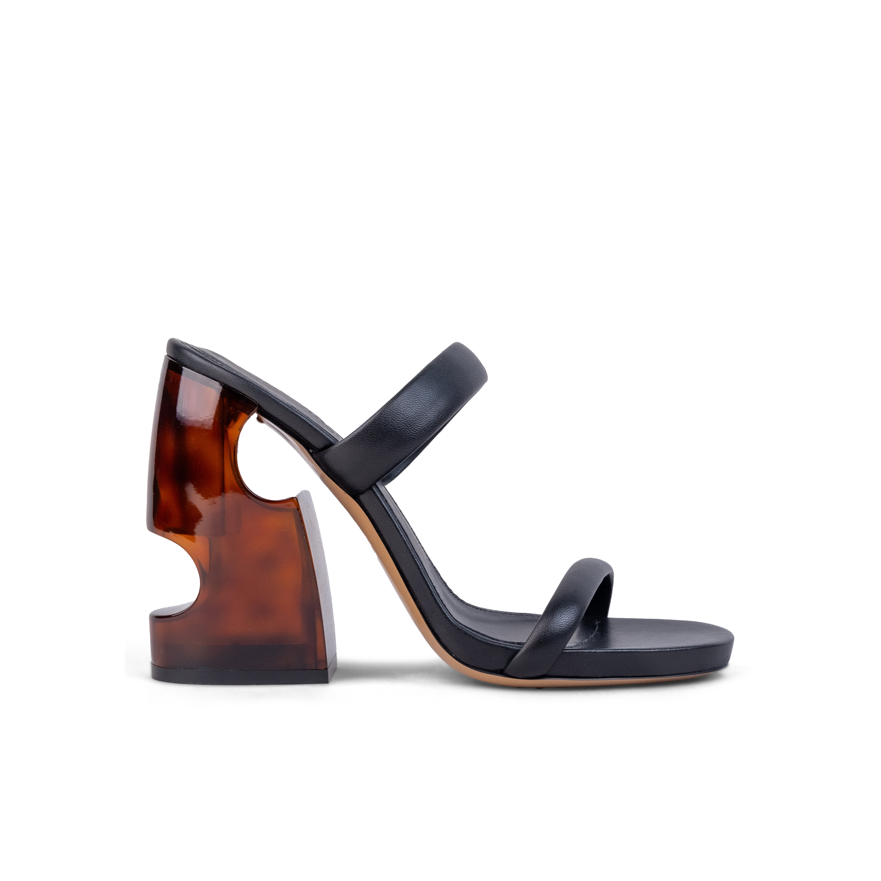 Tacones Negros Off-White Metheor - Tacón Café