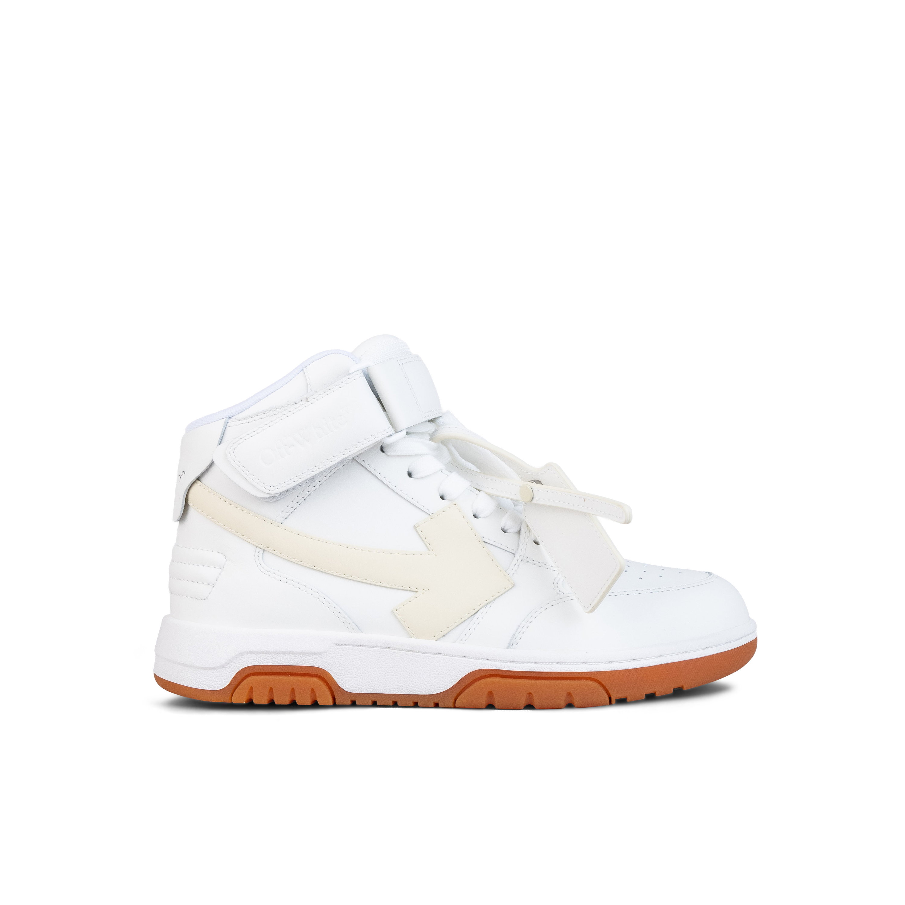 Sneakers High Top Blancos Beige Off-White "OOO"