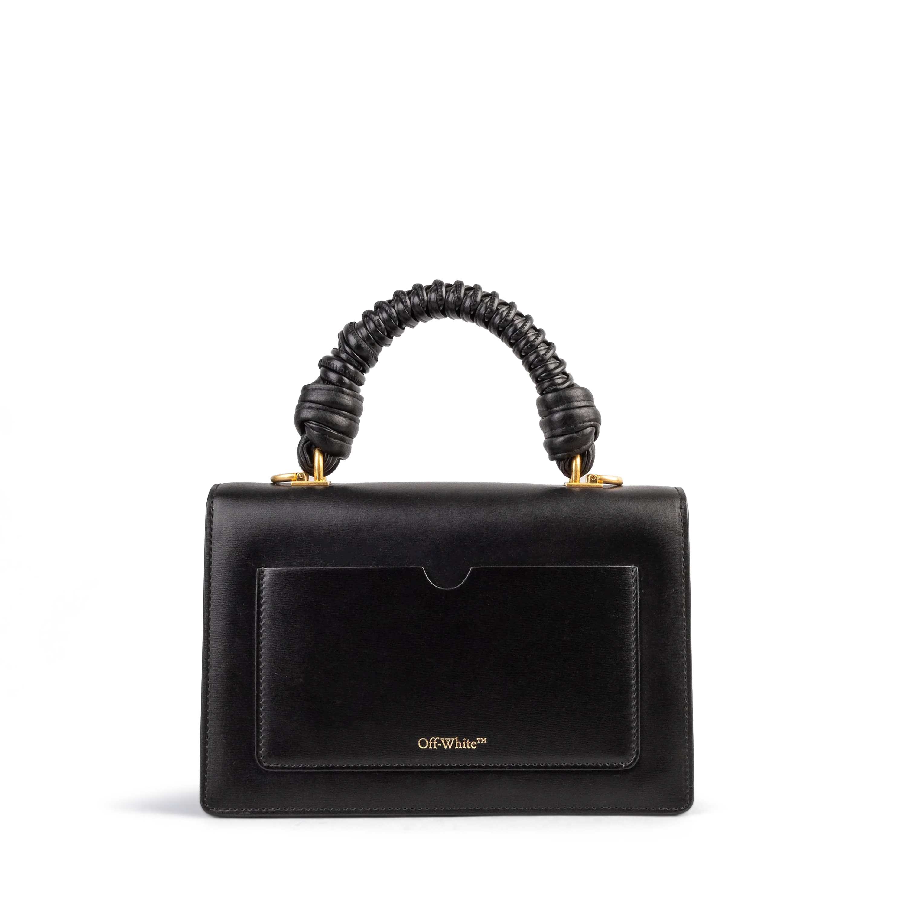 Cartera Negra Off-White Jitney 1.4 Top Handle Woven