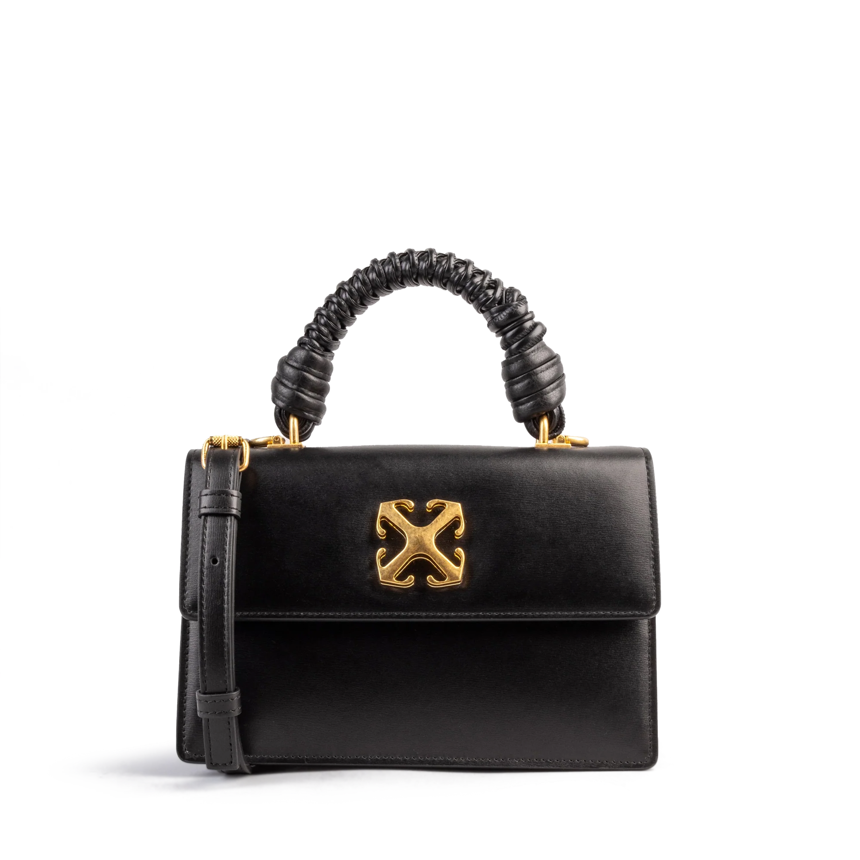 Cartera Negra Off-White Jitney 1.4 Top Handle Woven