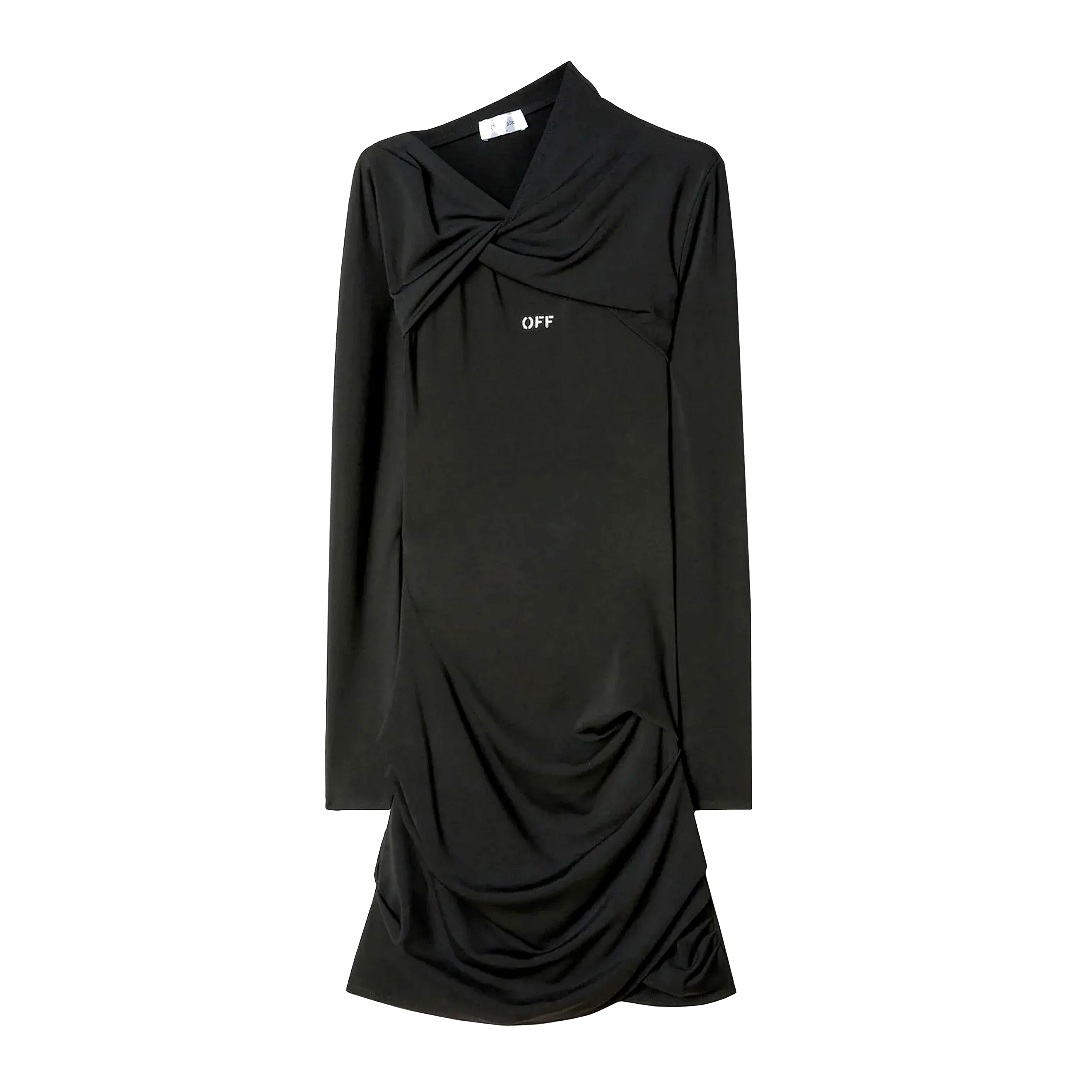 Vestido Negro Off-White Fluid Jer Twist