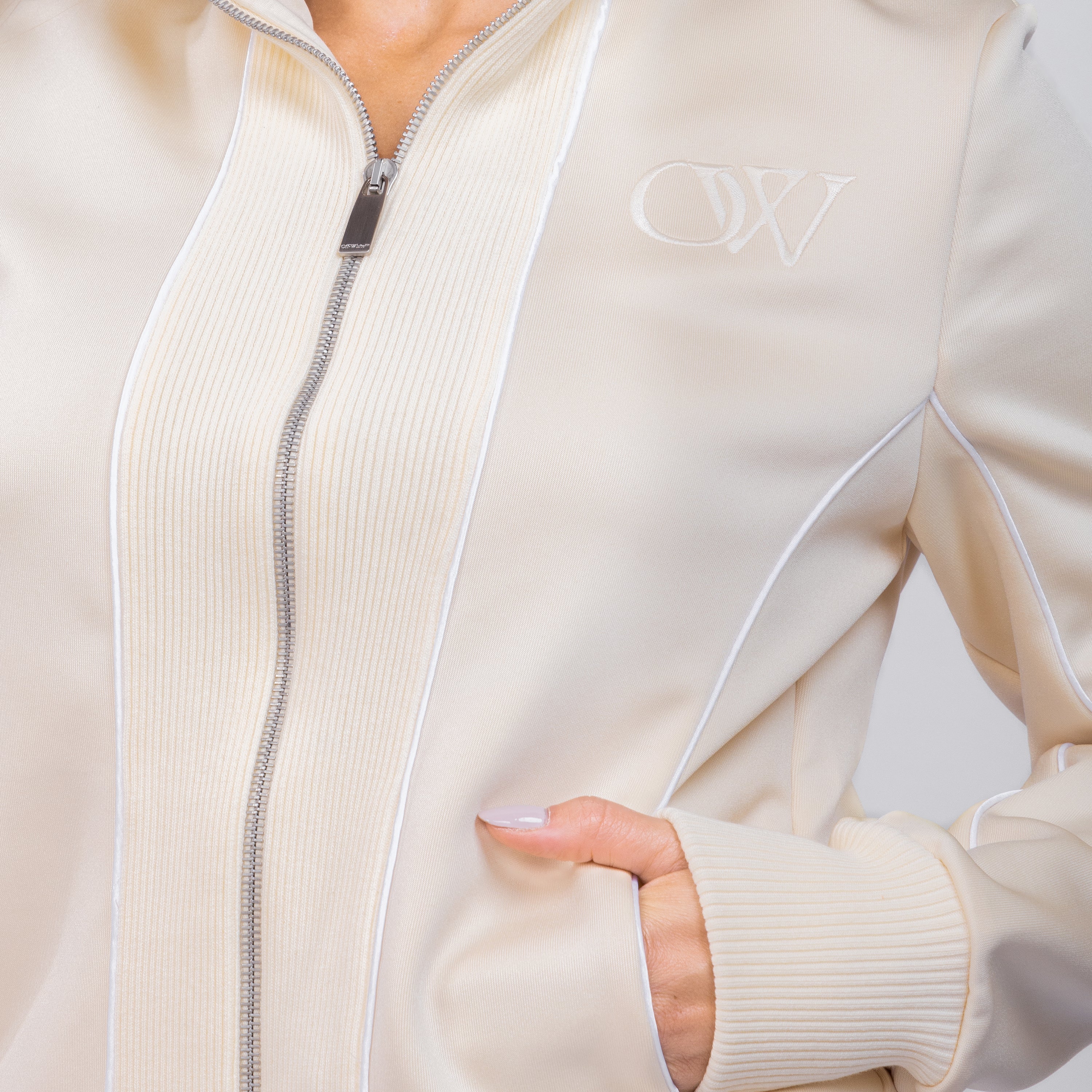 Chaqueta Crema Off-White OW Fitted