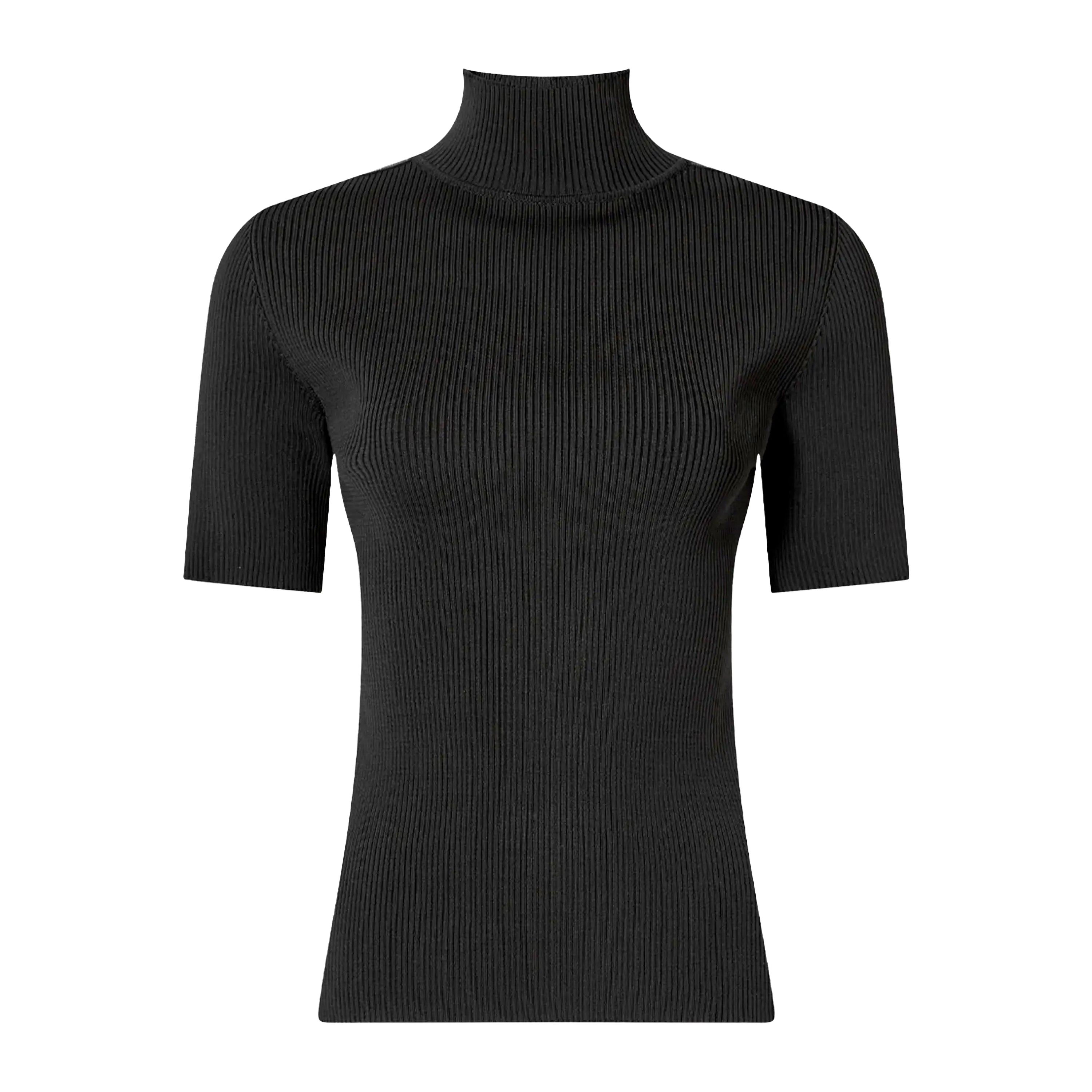 Top Negro Off-White Logo Bands SS Mockneck