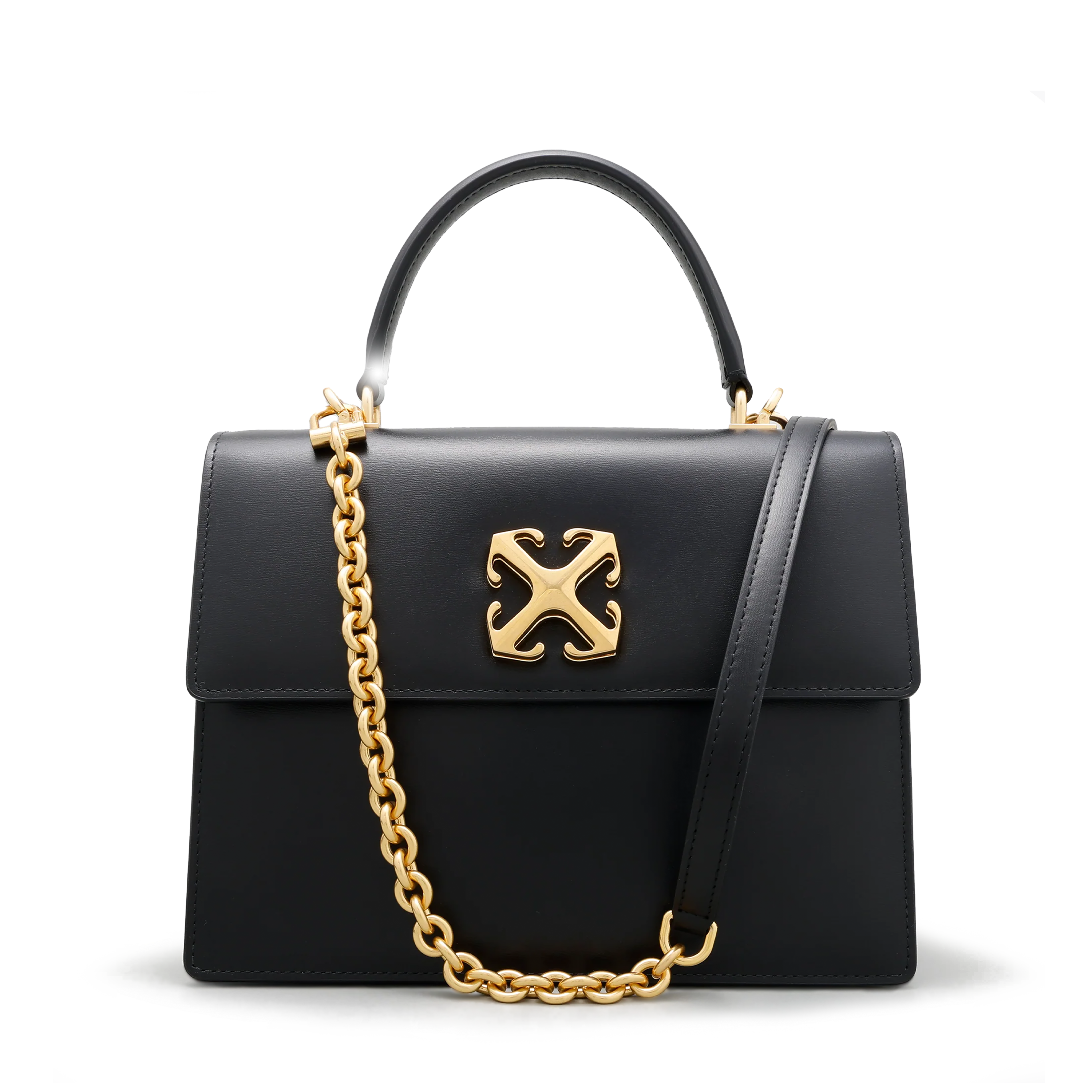 Cartera Negra Off-White Jitney 2.8 Top Handle Chain