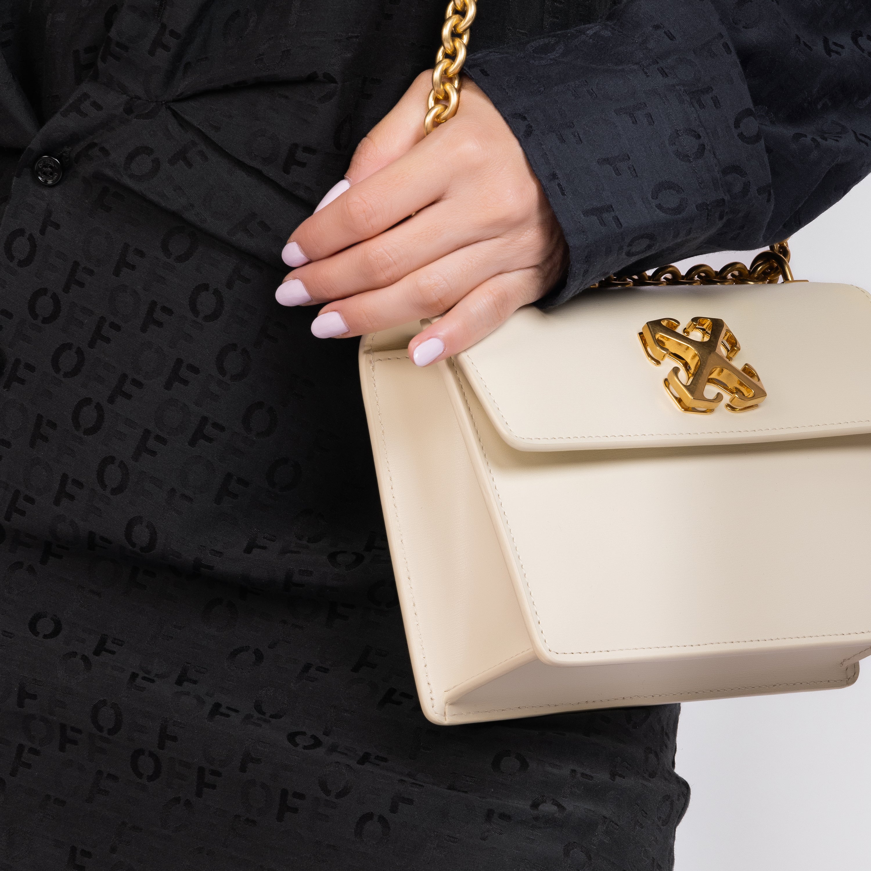 Cartera Blanca Off-White Jitney 2.0 Shoulder Chain