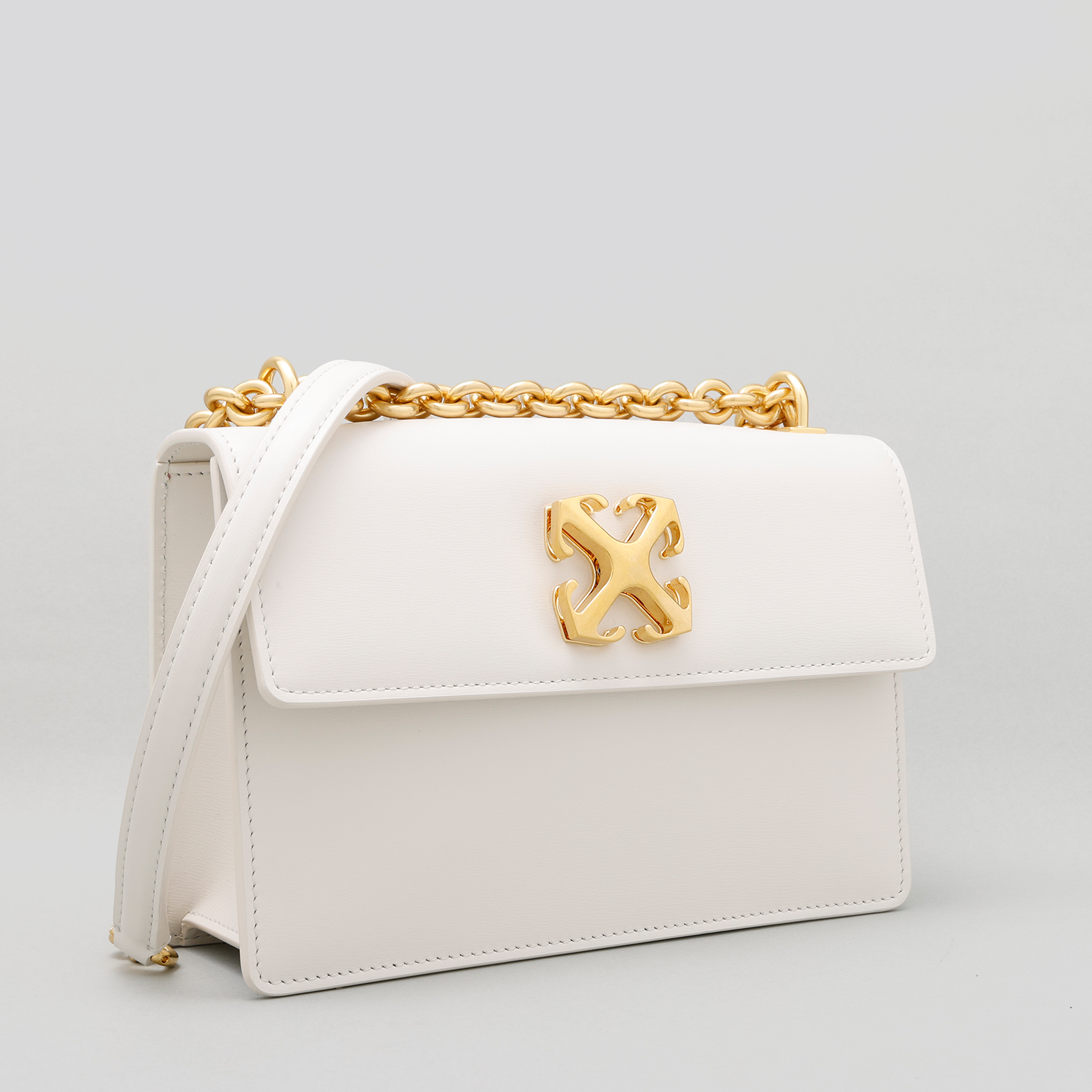 Cartera Blanca Off-White Jitney 2.0 Shoulder Chain
