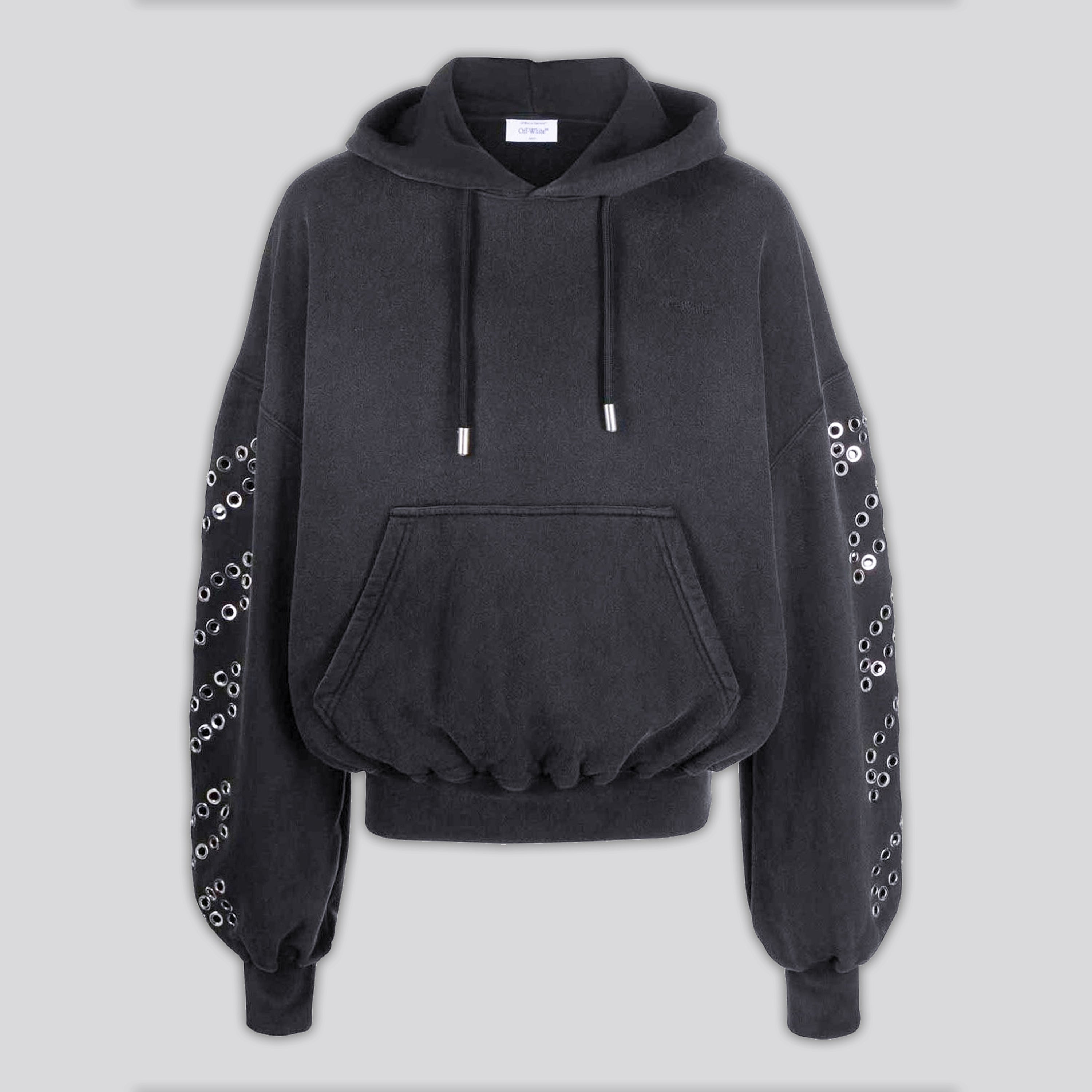 Buzo Tipo Hoodie Negro Off-White Eyelet Diags