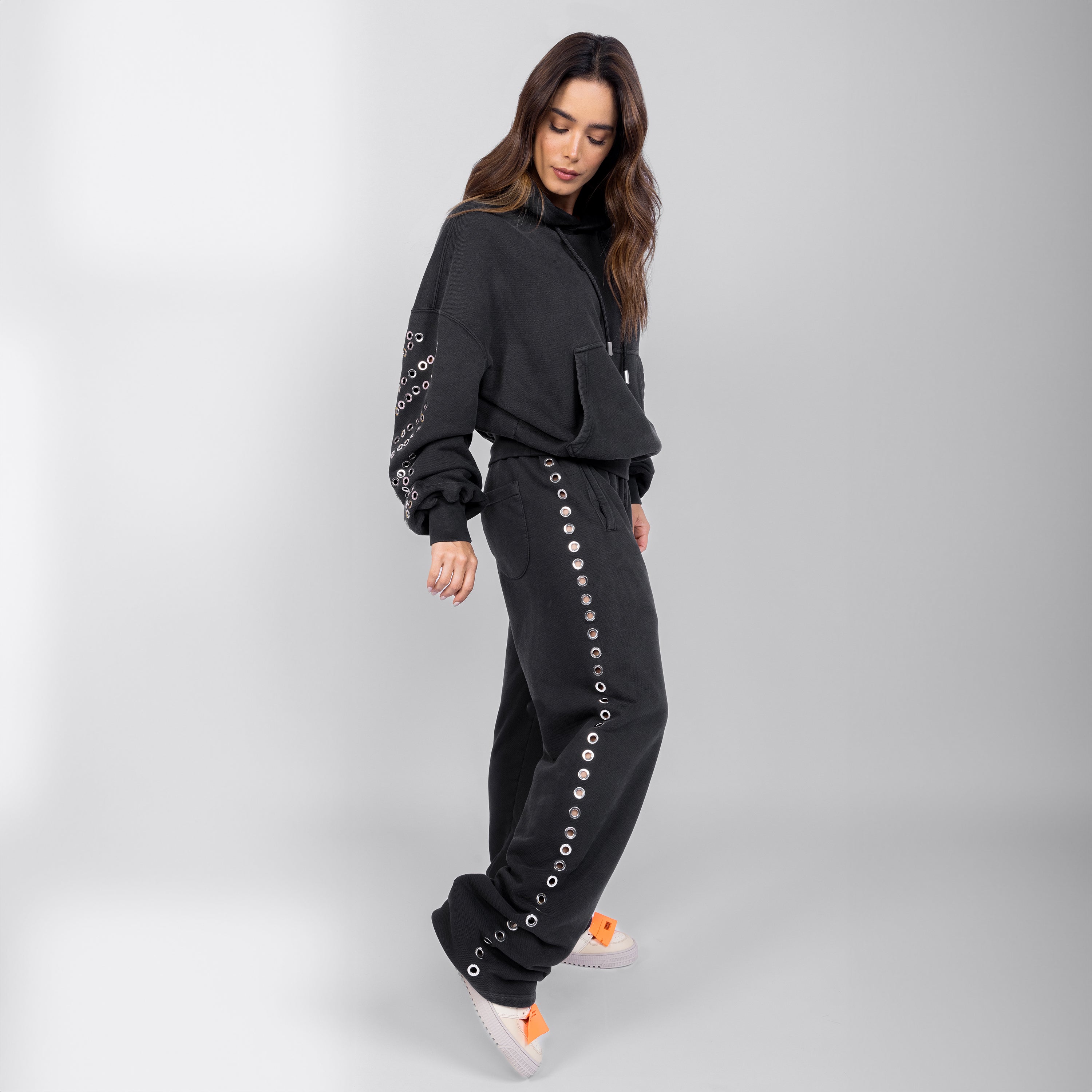 Sudadera Negra Off-White Eyelets