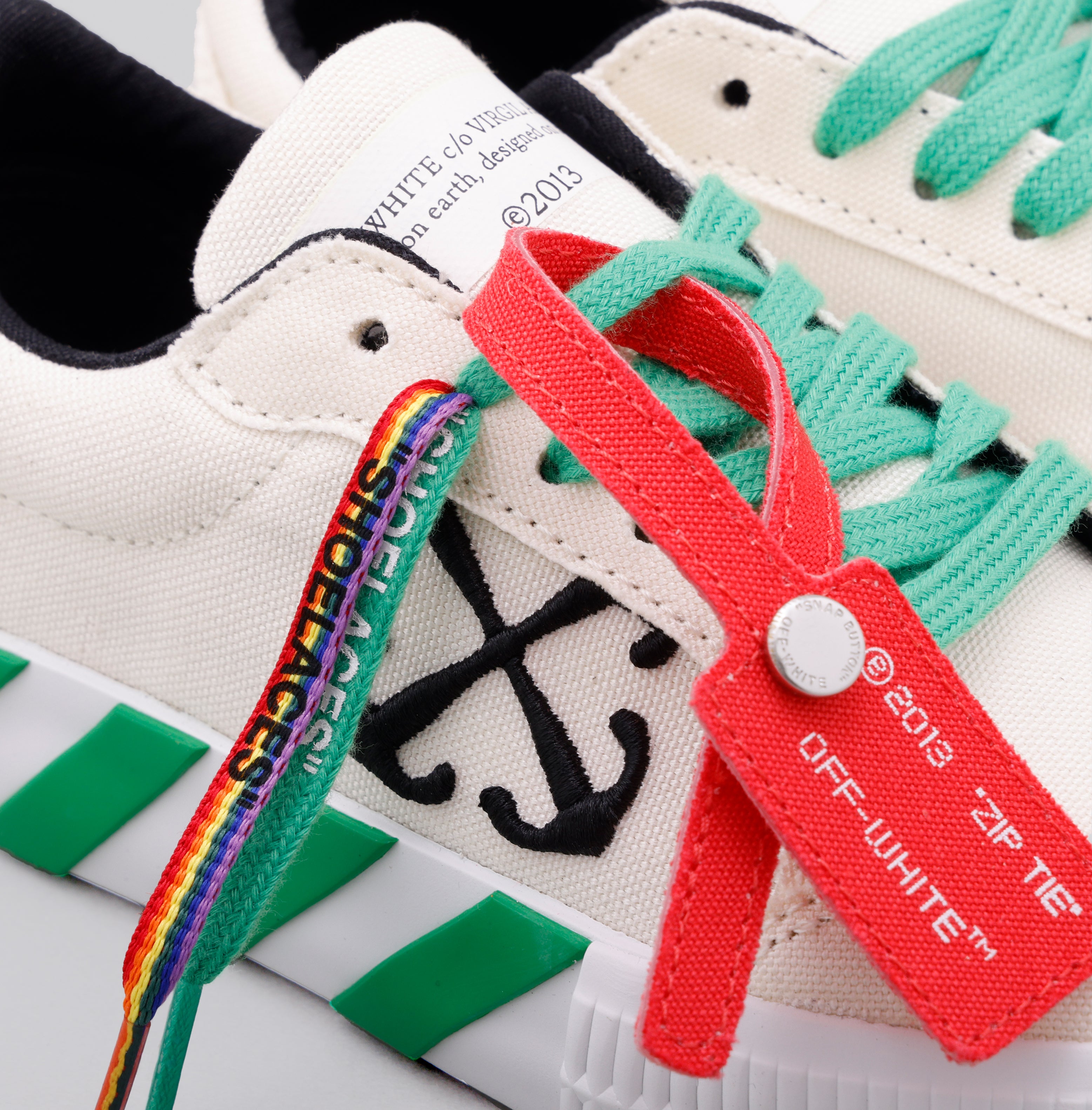 Sneakers Blanco Verde Off-White Kids Vulcanized