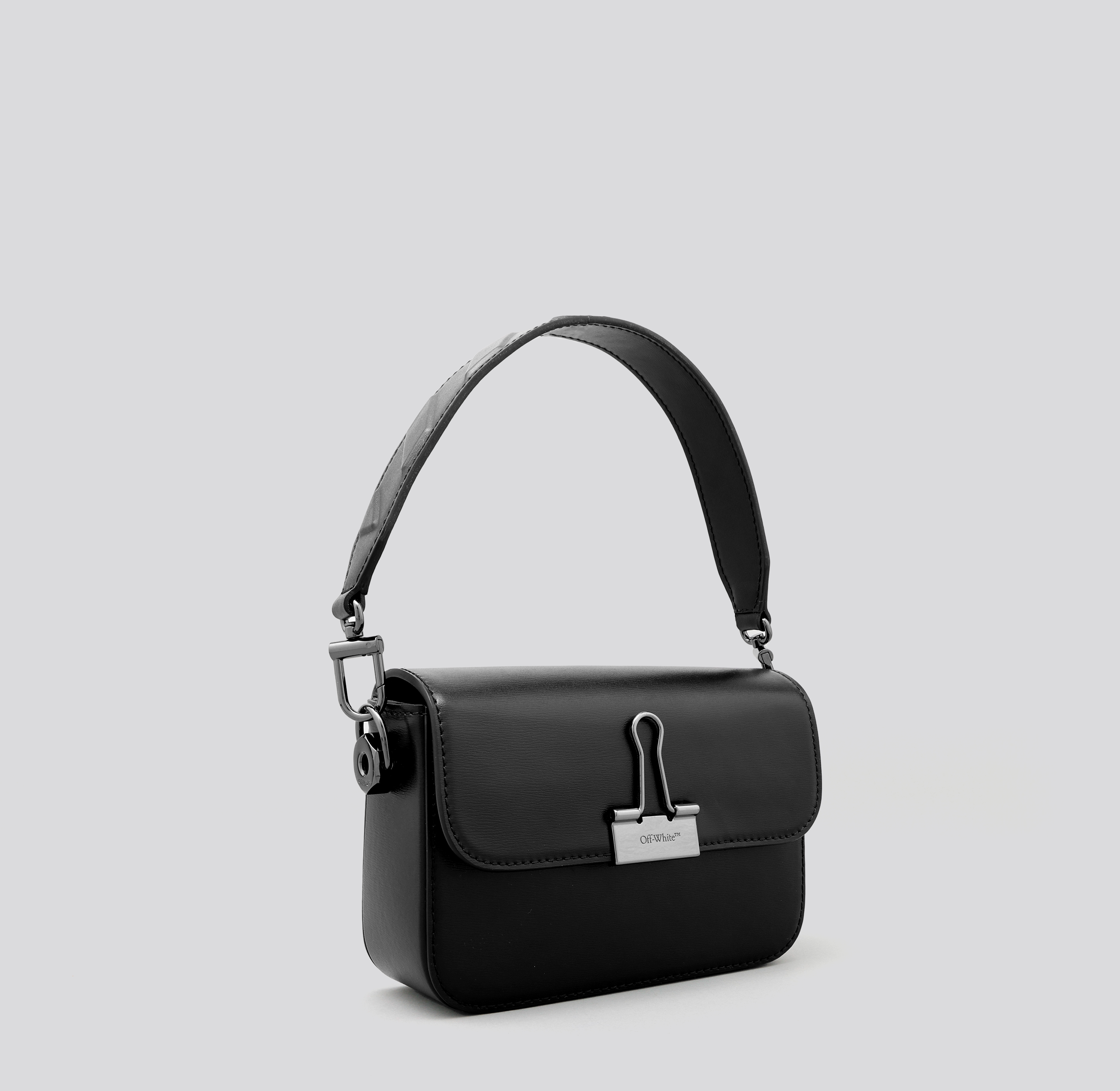 Cartera Negra Off-White Plain Binder Clip