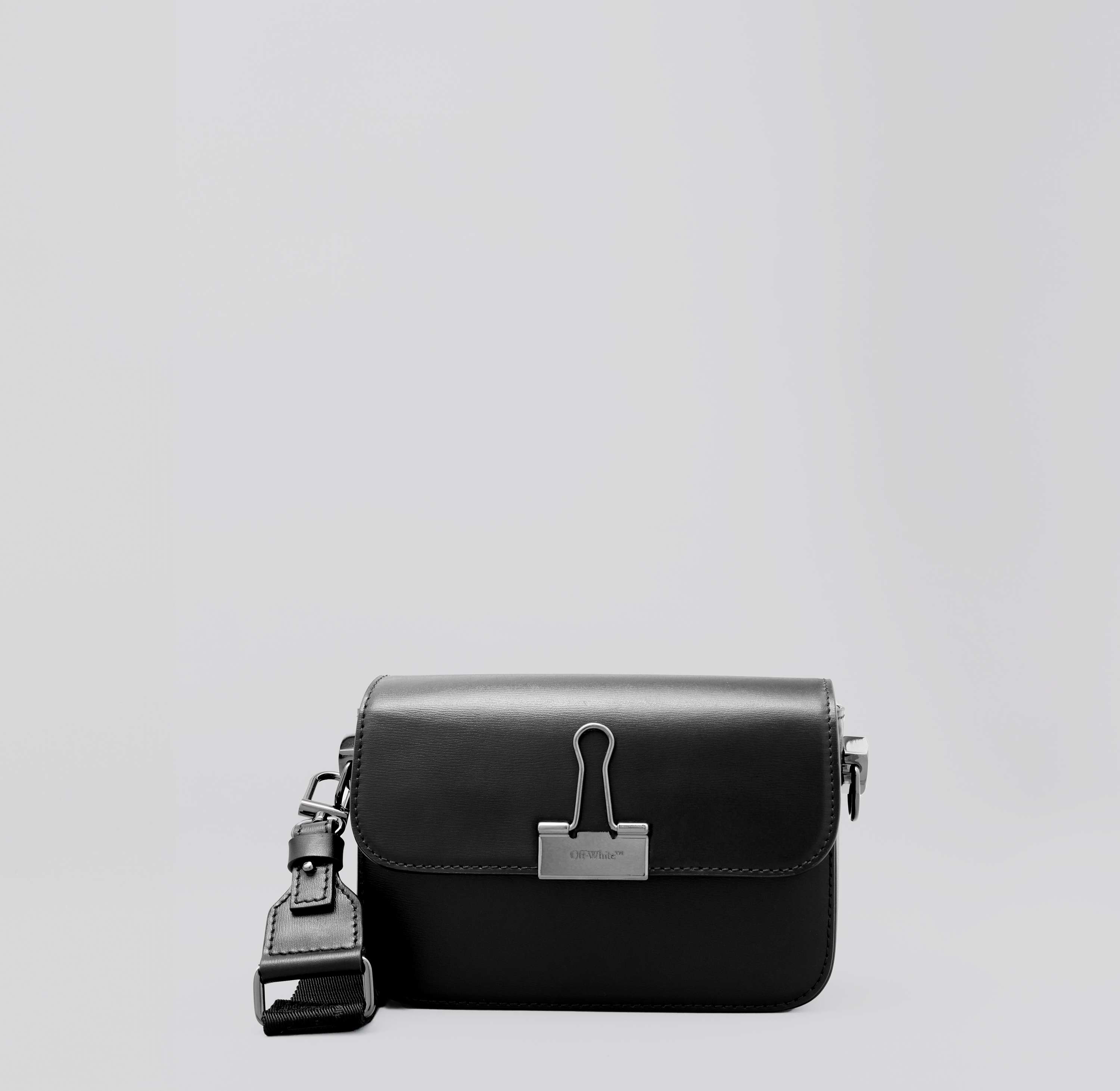 Cartera Negra Off-White Plain Binder Clip