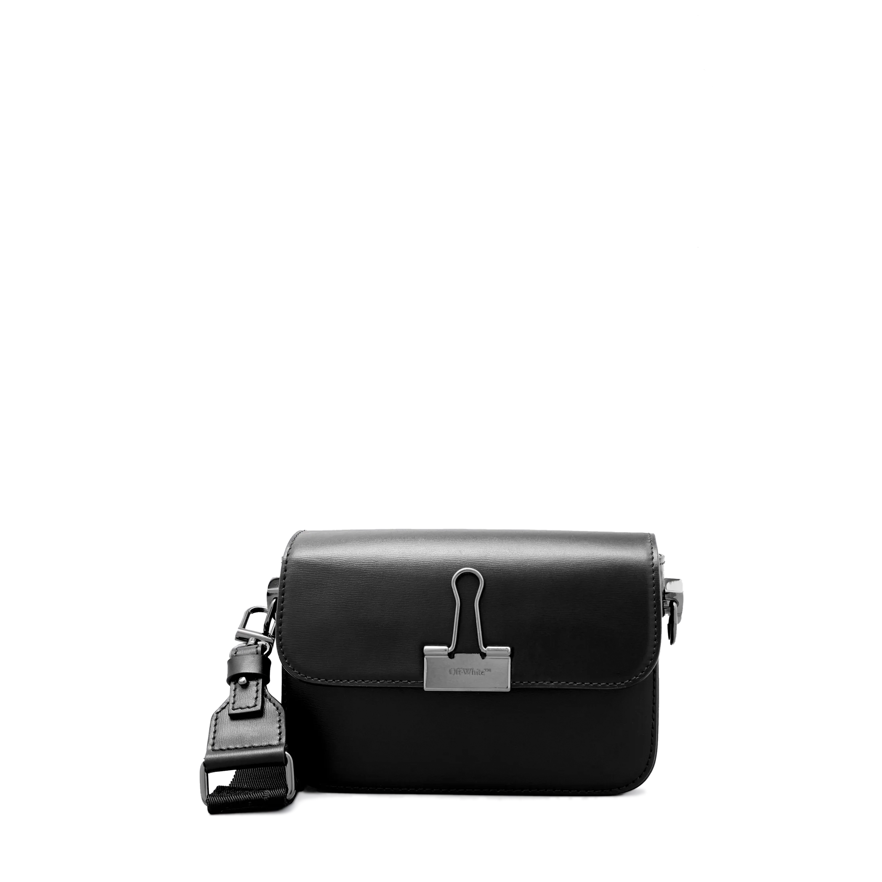 Cartera Negra Off-White Plain Binder Clip