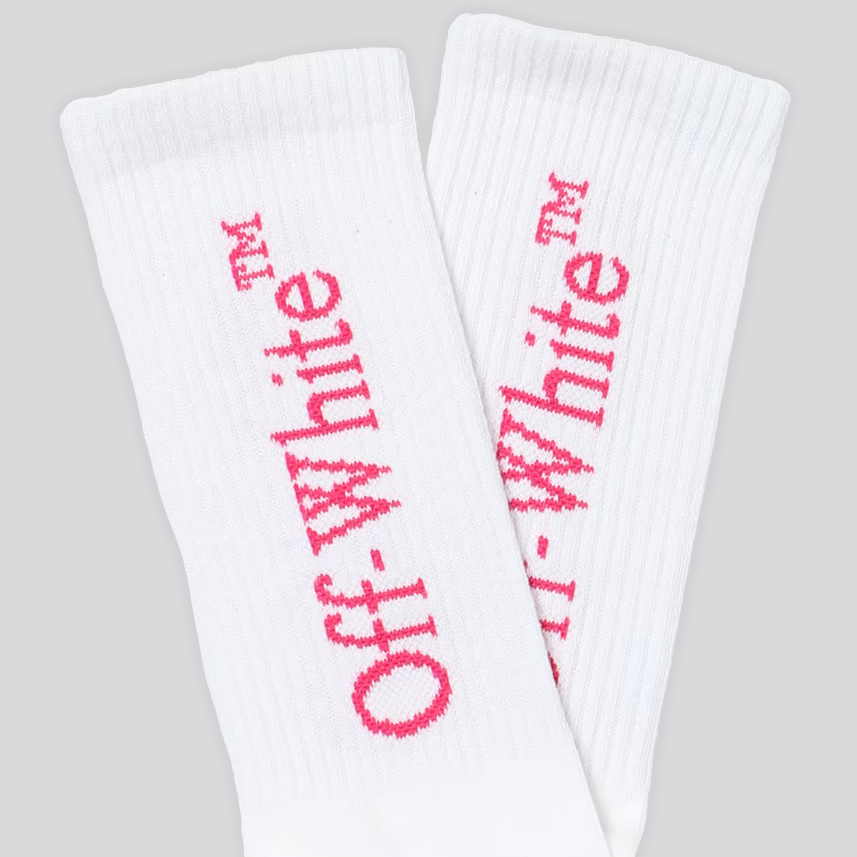 Medias Blancas Off-White Kids Fucsia Bookish Logo
