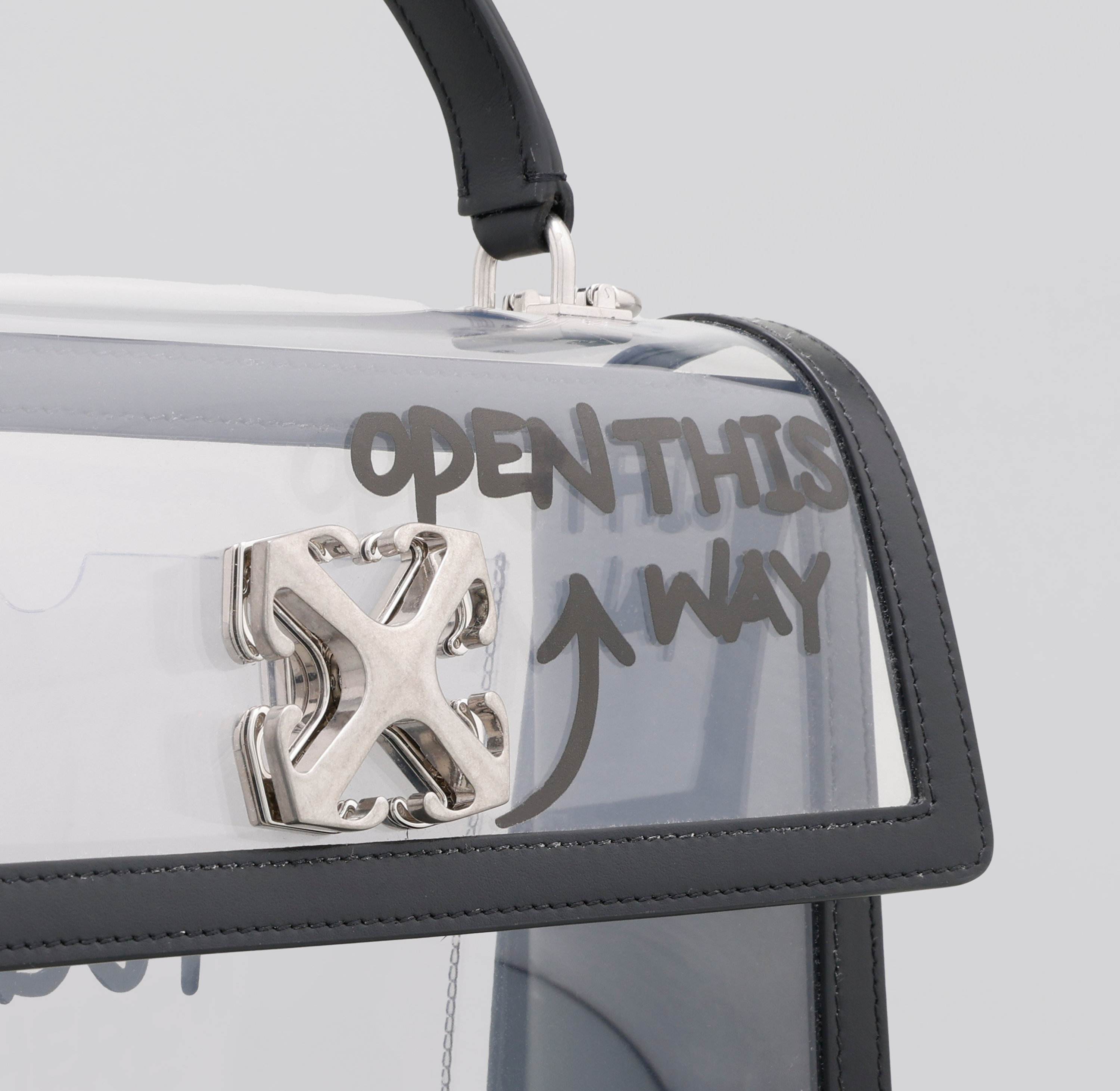Cartera Negra Off-White Jitney 2.8 Top Handle PVC