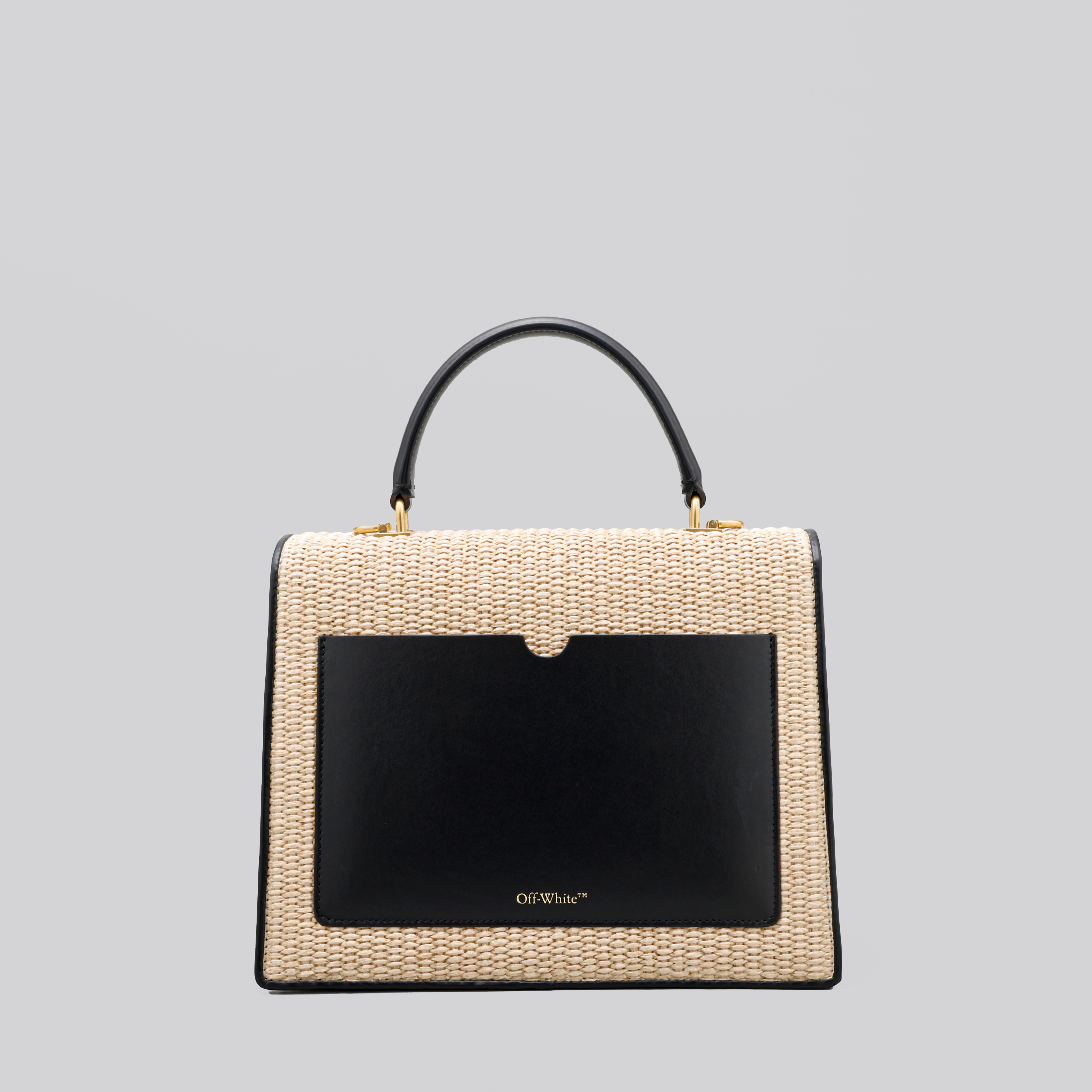 Cartera Beige Off-White Jitney 1.4 Top Handle Rafia